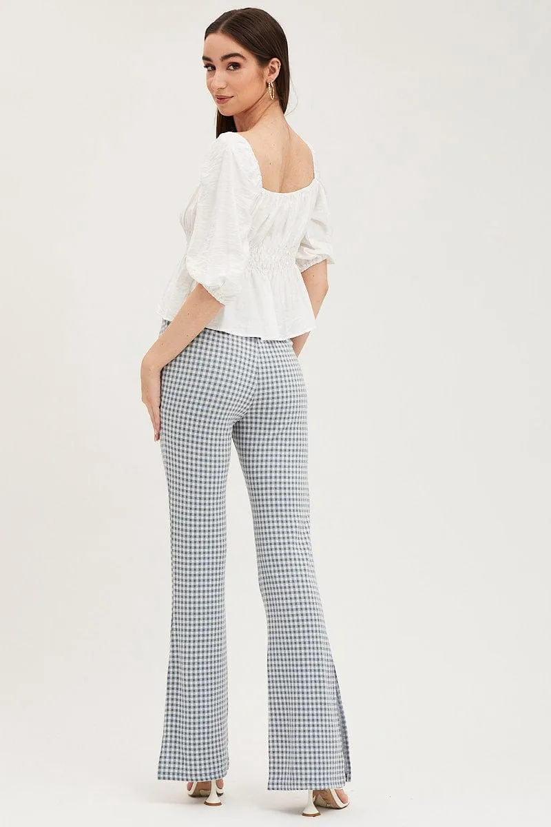Check Flare Pants High Rise Freedom Fit Commuter Ready