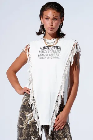 AMBITCHOUS FRINGE DETAIL T-SHIRT Minimal Lightness Moisture wicking