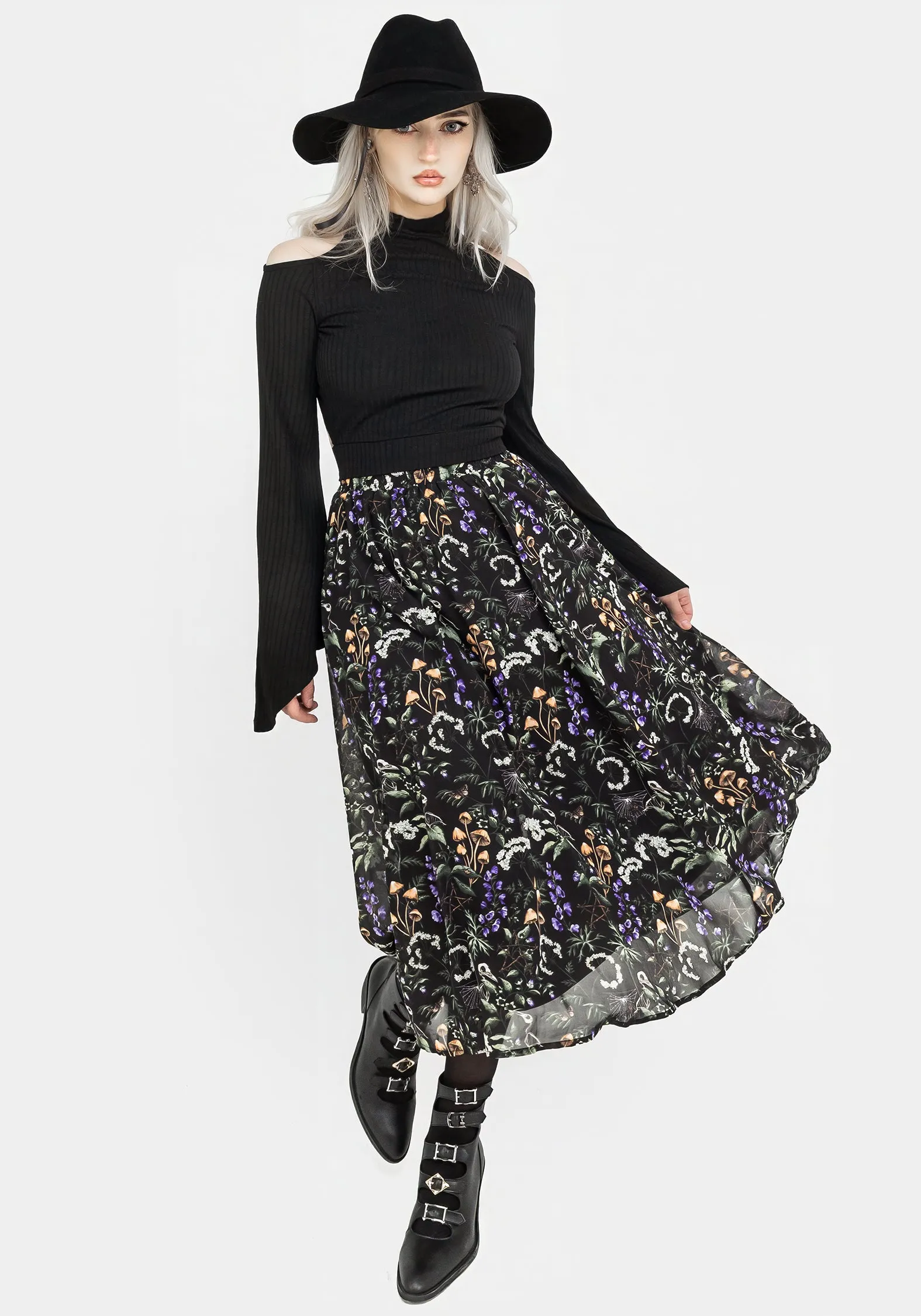 Fashion Combo Vesna Chiffon Midi Skirt