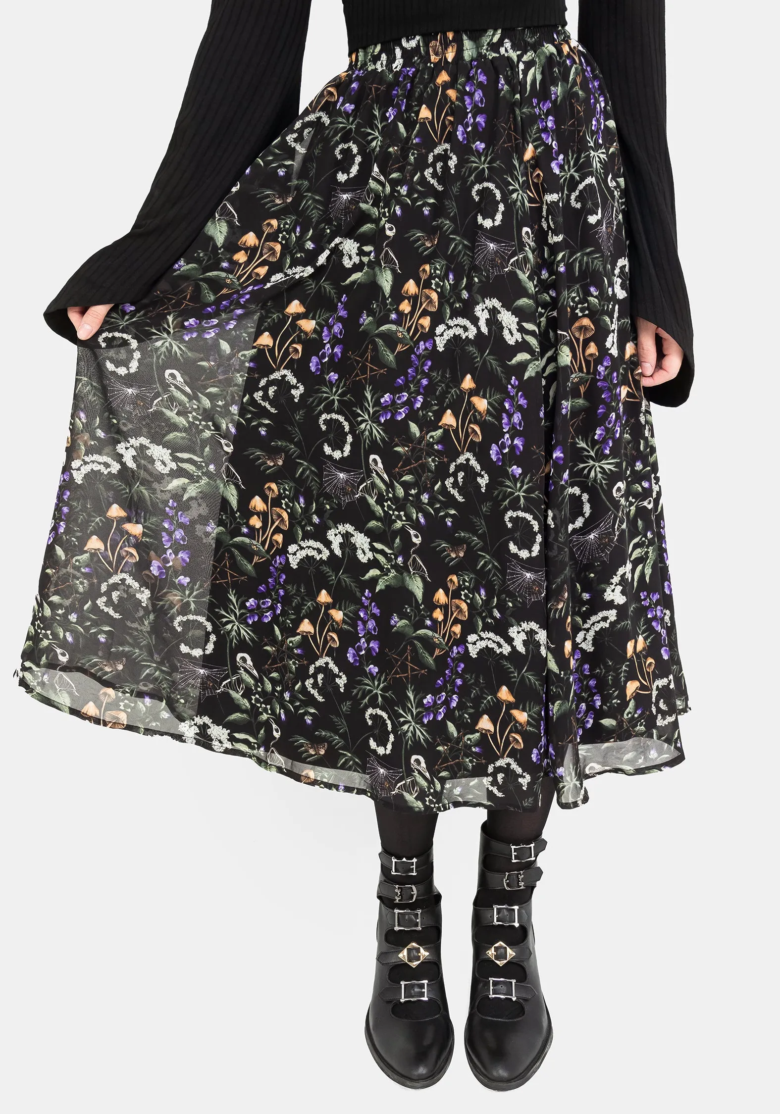 Vesna Chiffon Midi Skirt Cruise Attire Ombre effect