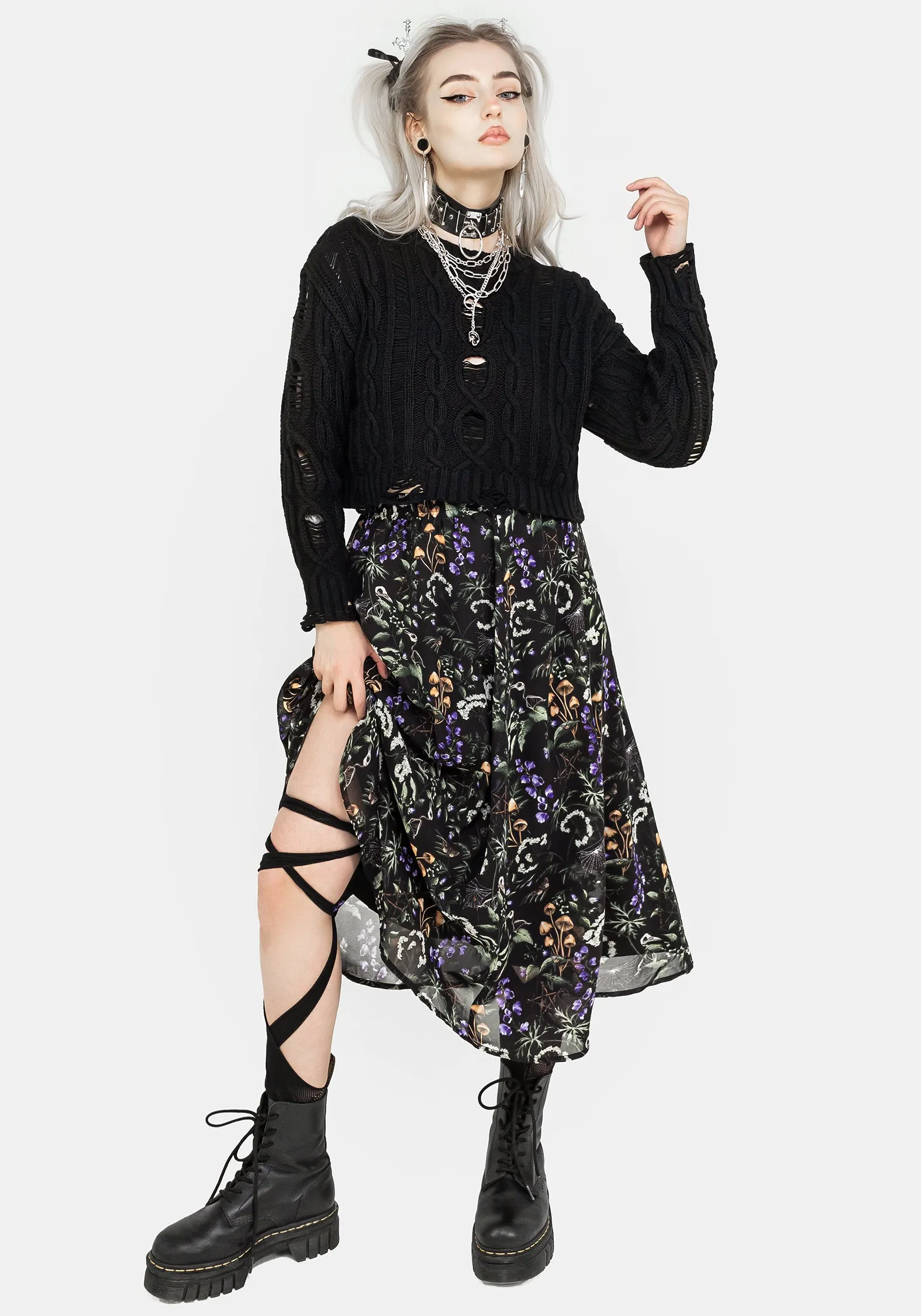 Vesna Chiffon Midi Skirt Sleek Motion Stretch Fabric