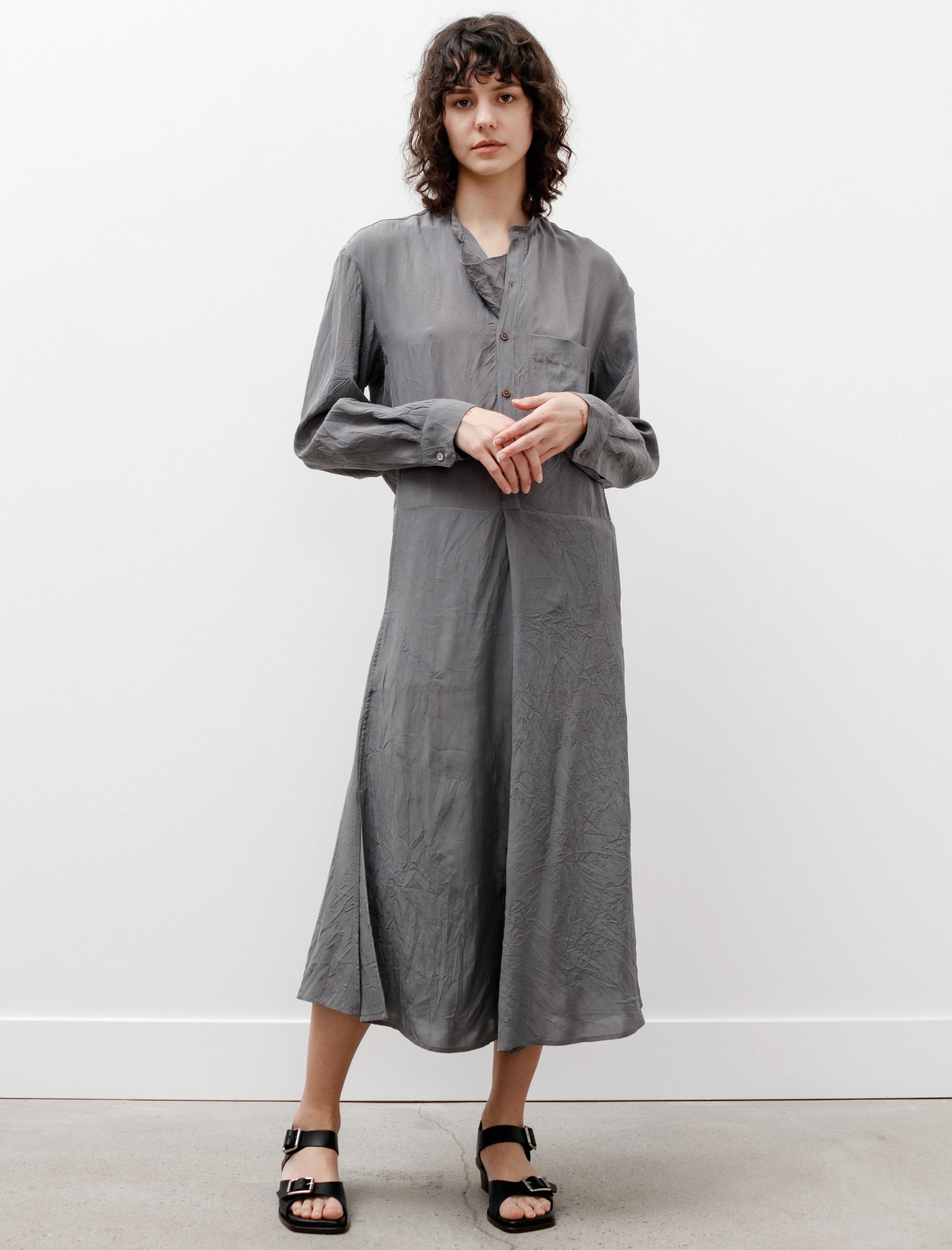 Gusset Collar Shirt Dress Aluminum WeightlessLayeringPiece