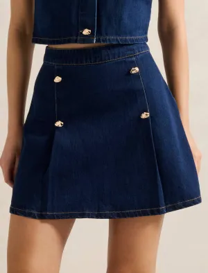Elise Mini Denim Skirt LowMaintenanceMaterial Evening Chic