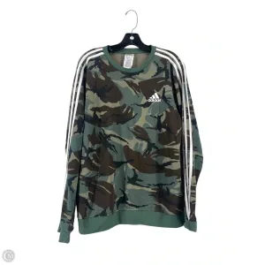 Winter Fashion MinimalistStyle Athletic Sweatshirt Crewneck By Adidas In Camouflage Print, Size: M