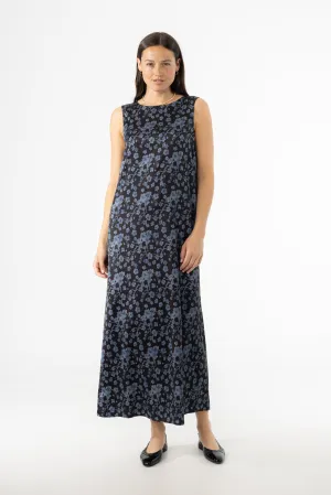 Blue Floral Printed A-Line Slip Jumper Gloss Glow