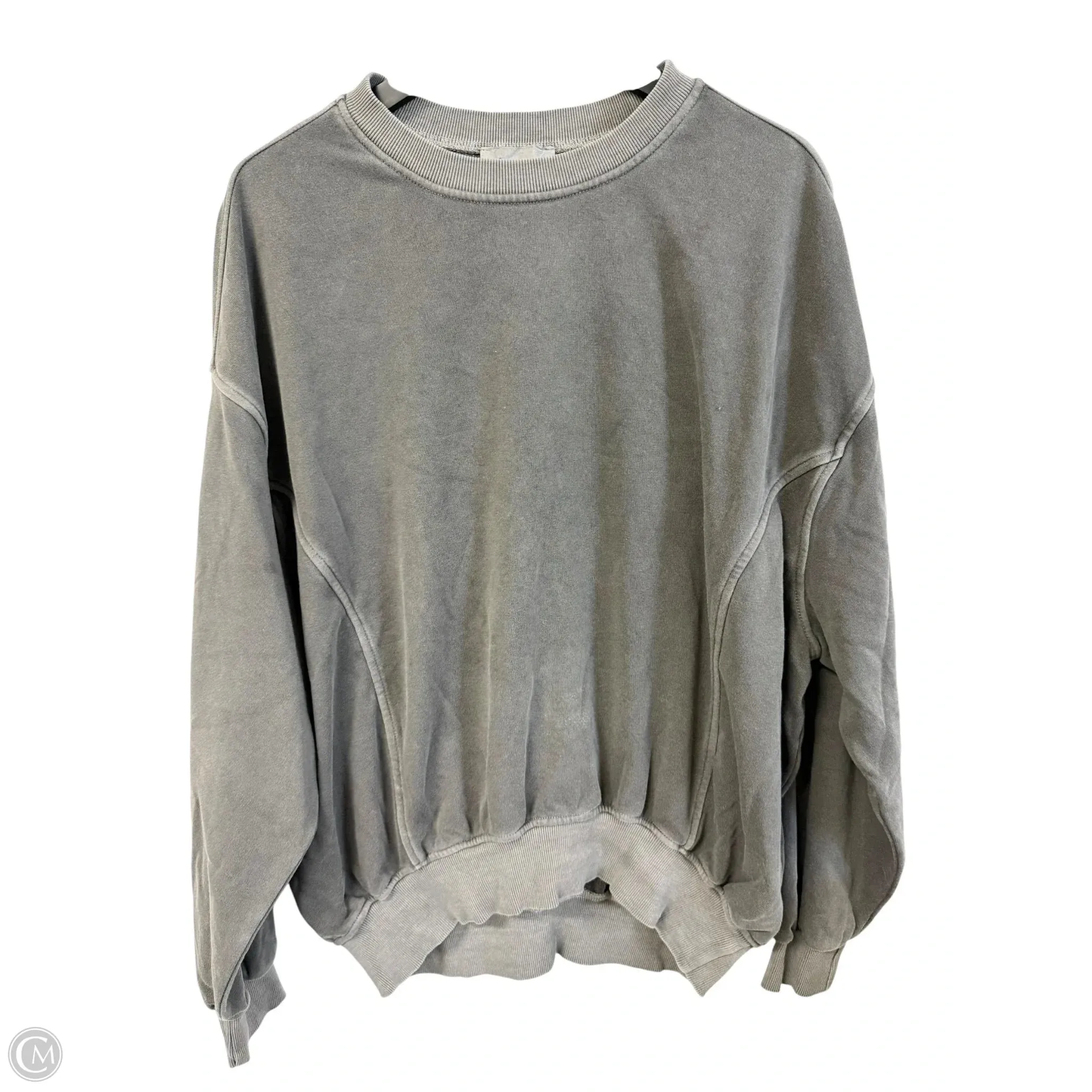 Classic Mode Active Gear Sweatshirt Crewneck By Zenana Outfitters In Grey, Size: L