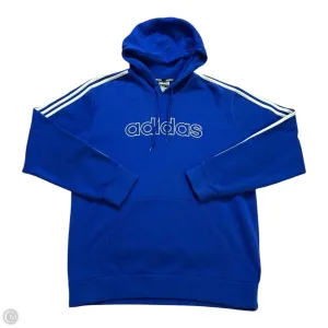 Athletic Sweatshirt Hoodie By Adidas In Blue & White, Size: M Casual Chic