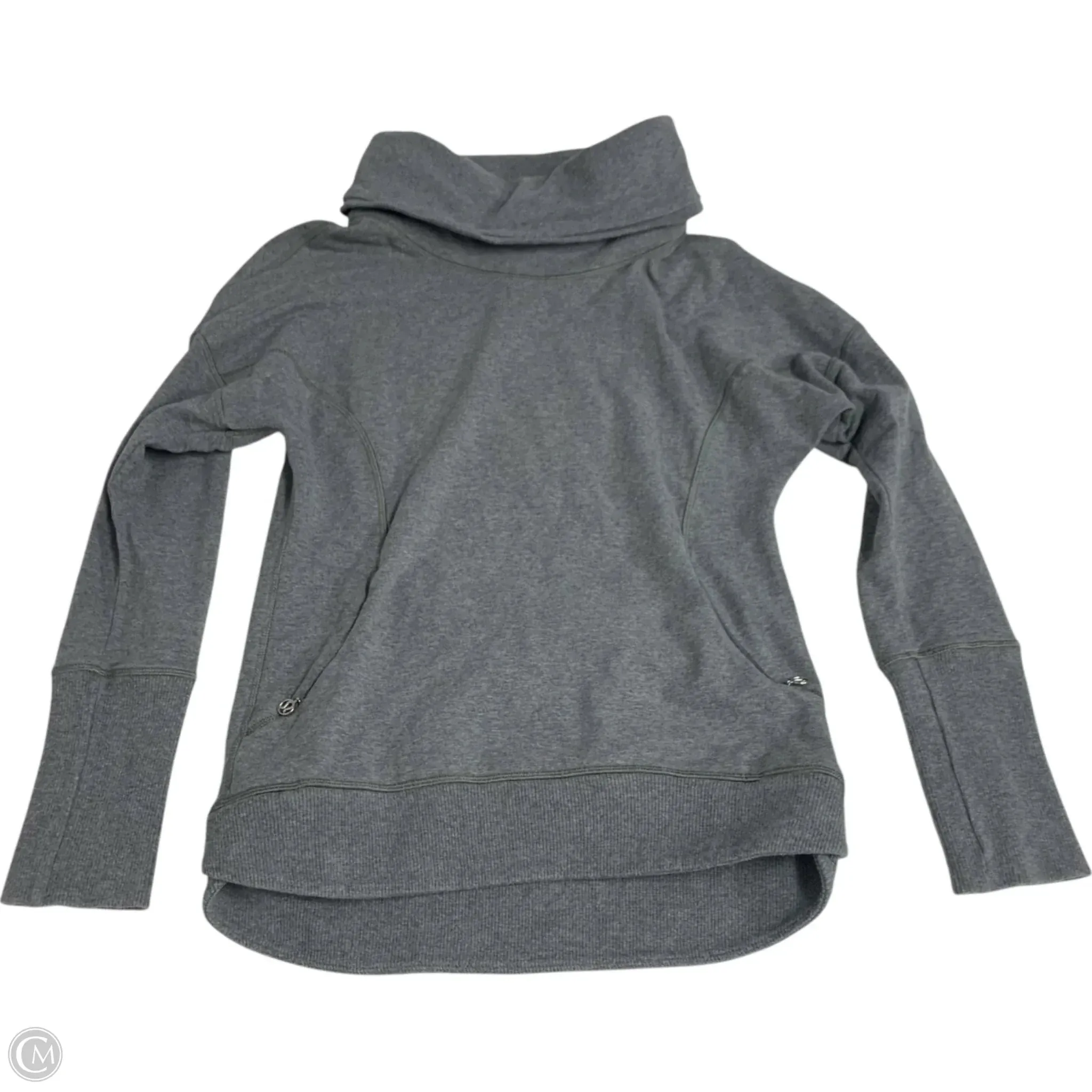 Athletic Sweatshirt Collar By Lululemon In Grey SoftTouch FlexibleElasticity