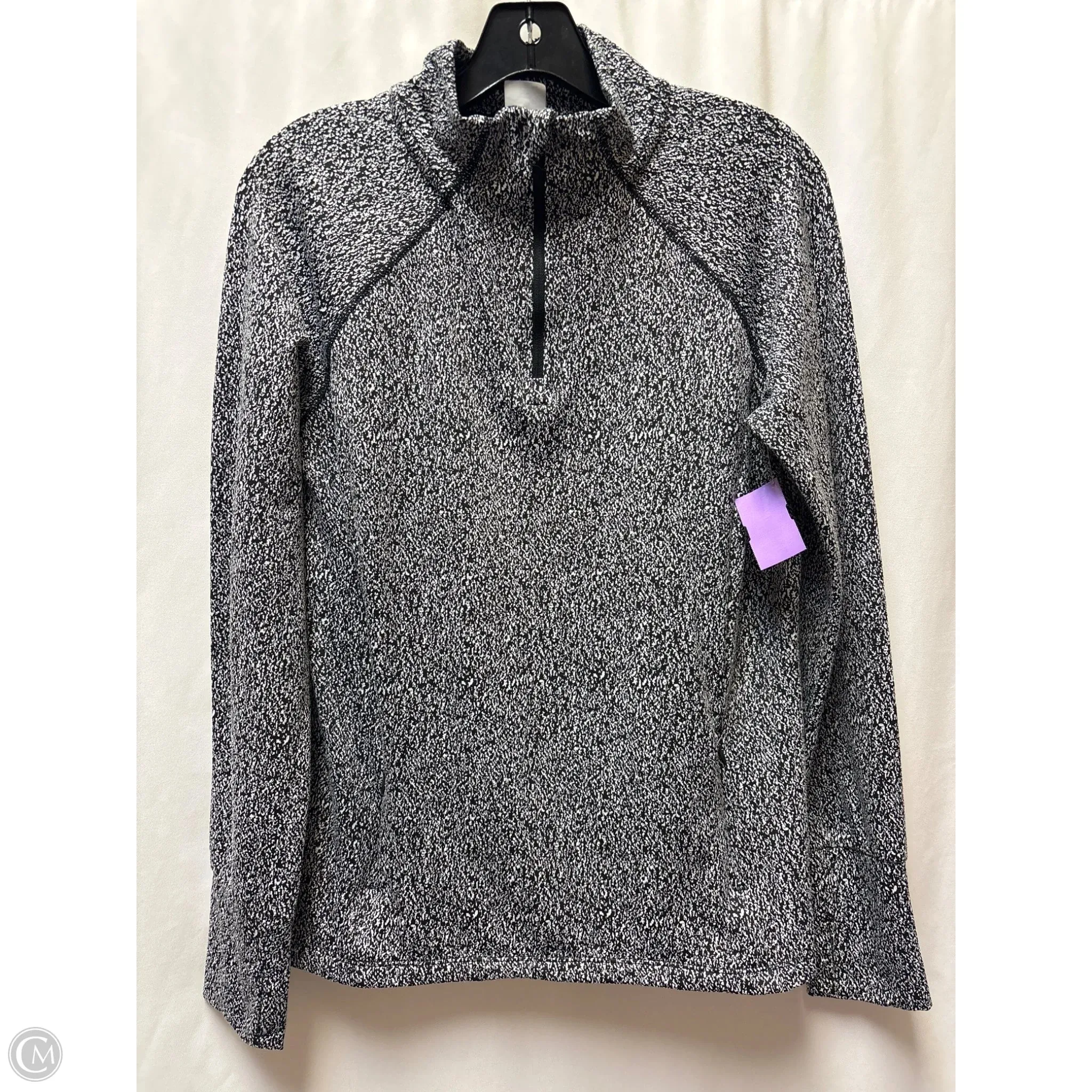 Athletic Sweatshirt Crewneck By Avia In Black & White, Size: M SustainableCertified