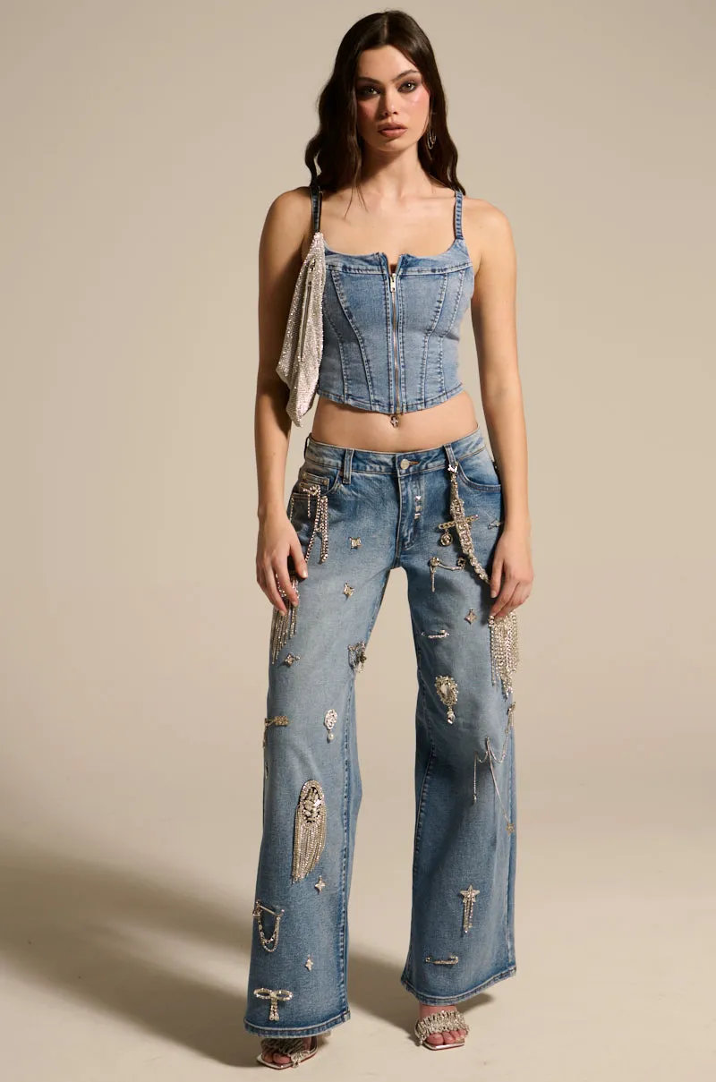 THE BEST ONE YET DENIM CORSET Artificial - intelligence - assisted Service - oriented