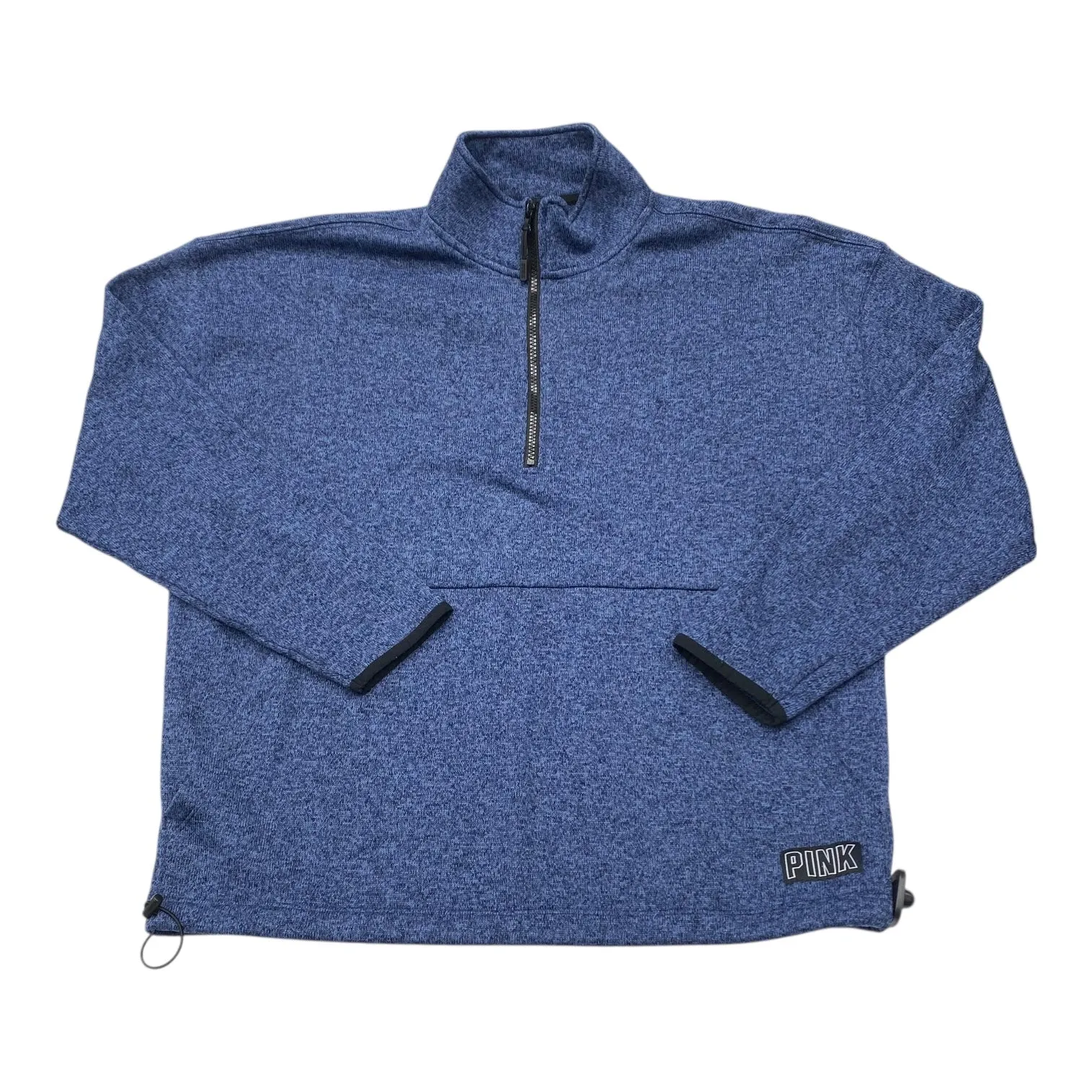 Placket Closure Athletic Sweatshirt Collar By Pink In Blue, Size:L