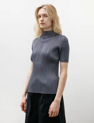 Monthly Colours Short Sleeve Mockneck Dark Blue Grey All Day