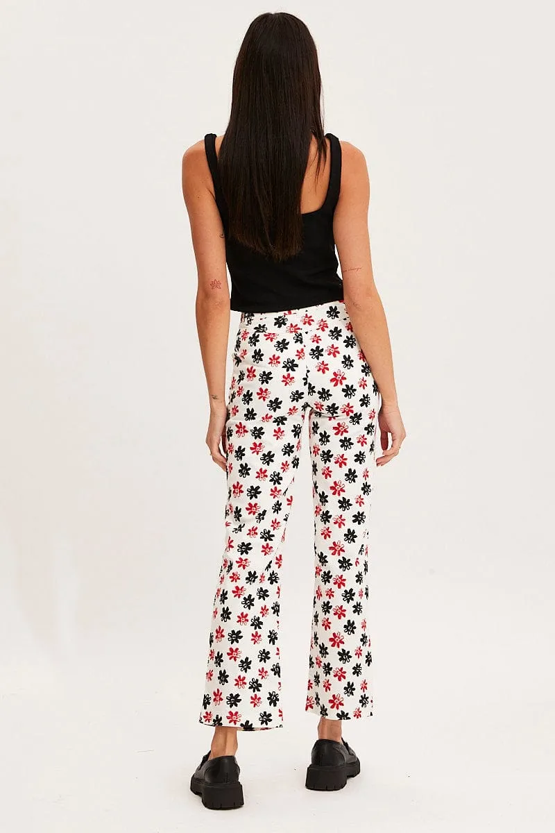 NonChafingEdges Print Slim Pants High Rise