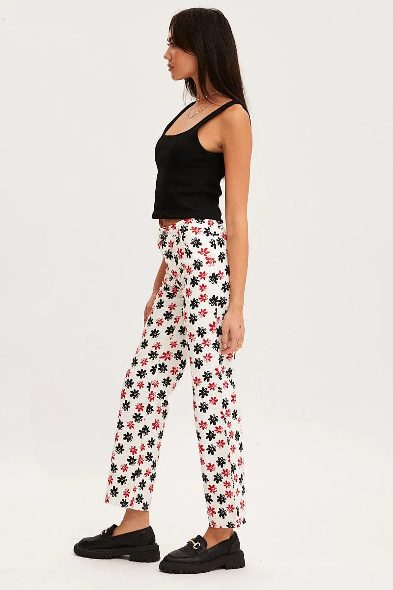 stain guard Timeless Layers Print Slim Pants High Rise