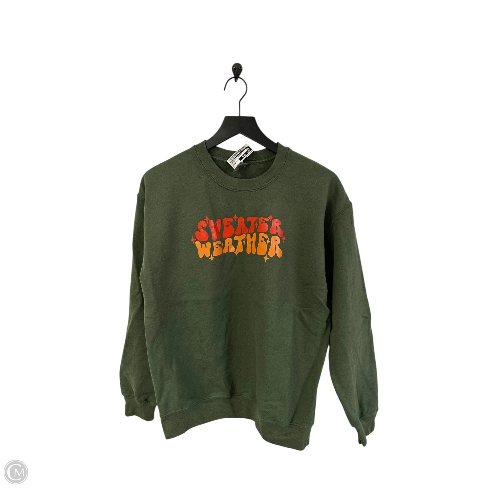 Gloss Glow AntiPillingCloth Sweatshirt Crewneck By Gildan In Green, Size: M