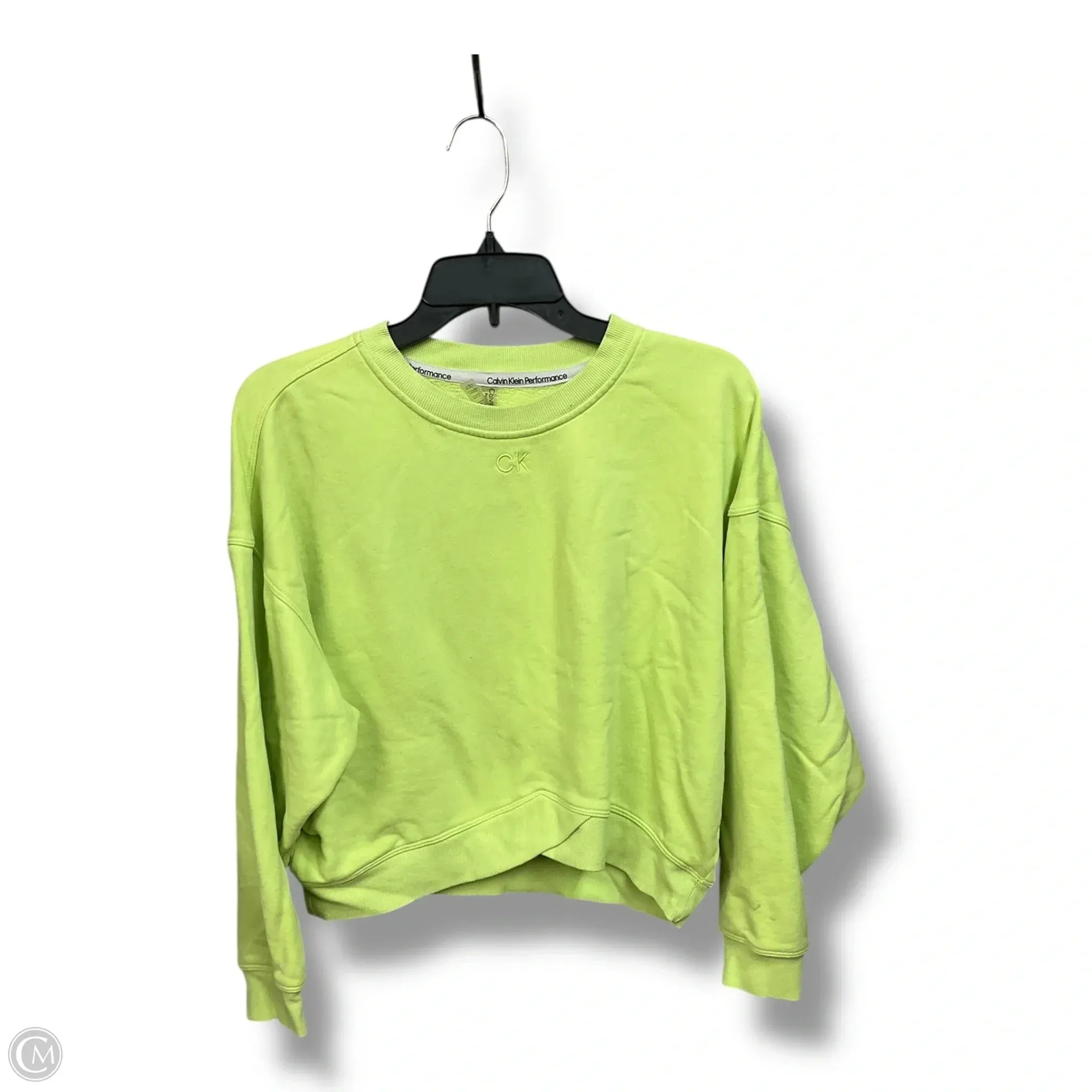 Fantasy Glow Athletic Sweatshirt Crewneck By Calvin Klein Performance In Green, Size: M
