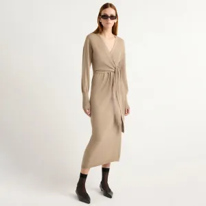 Energy Flow Linden Front-Wrap Sweater Dress