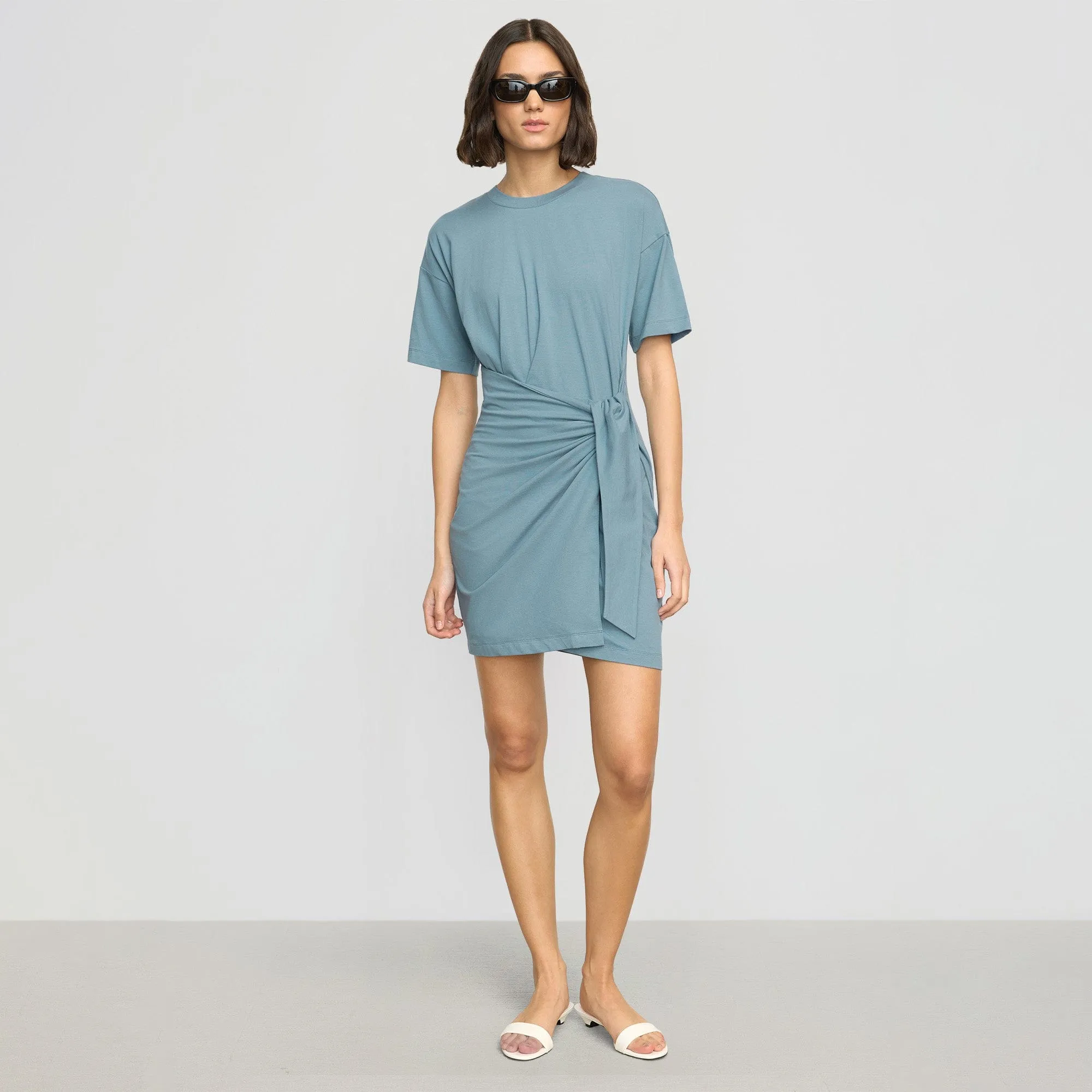 Fallon Organic Cotton T-Shirt Wrap Dress Seamless Sleeve Construction
