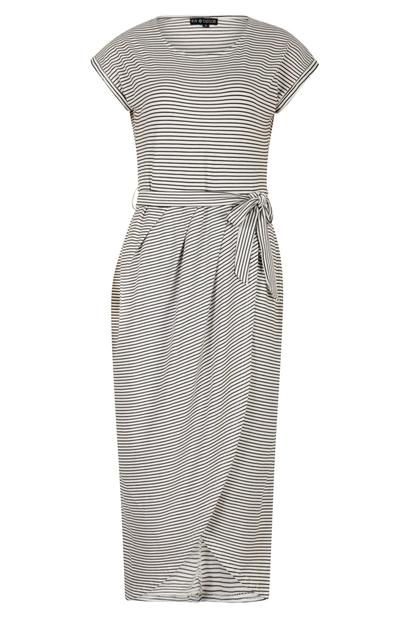 Mind Ease Stripe Midi Dress | BLACK/WHITE | 0021A1