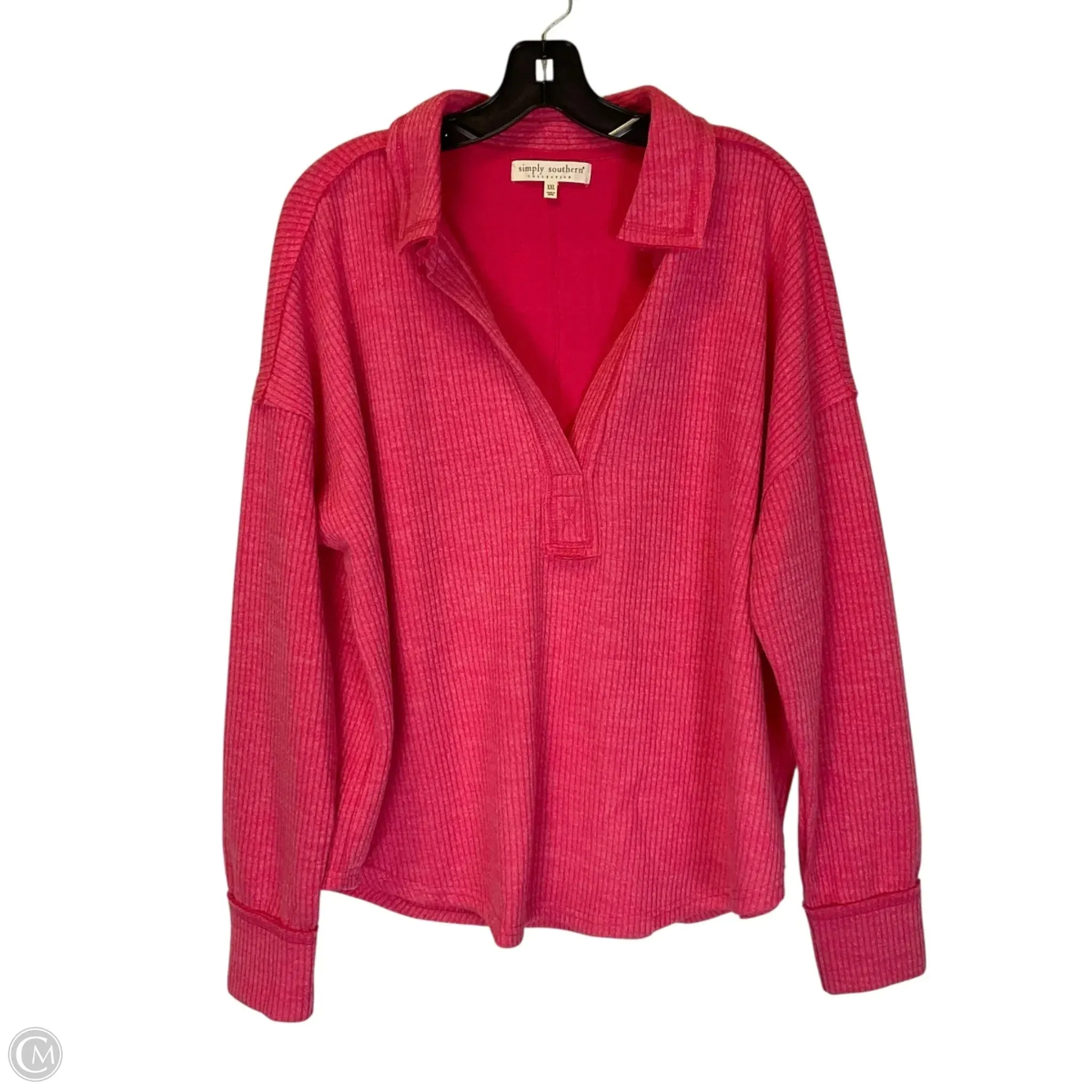 Sweatshirt Collar By Simply Southern In Pink, Size: Xxl Winter Wear SustainableCertified