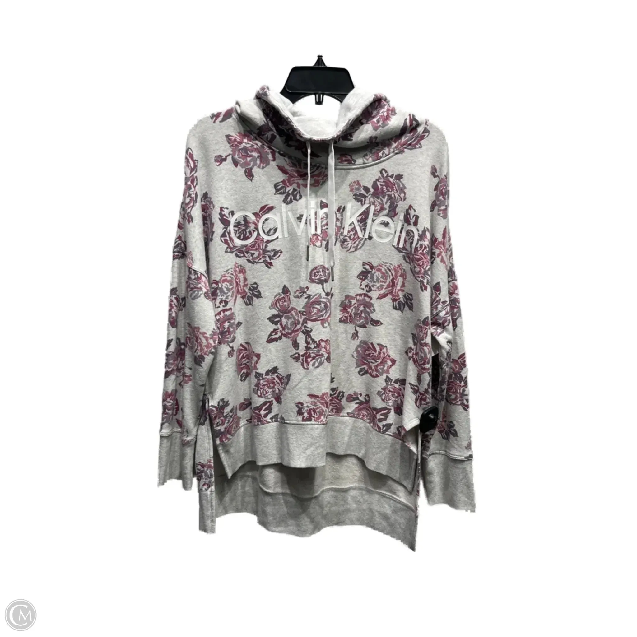 Sweatshirt Collar By Calvin Klein In Grey & Purple, Size: L Office Attire MinimalistDesign