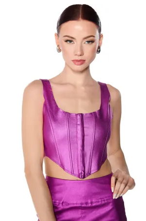 BELIEVE IT METALLIC CORSET TOP anti static