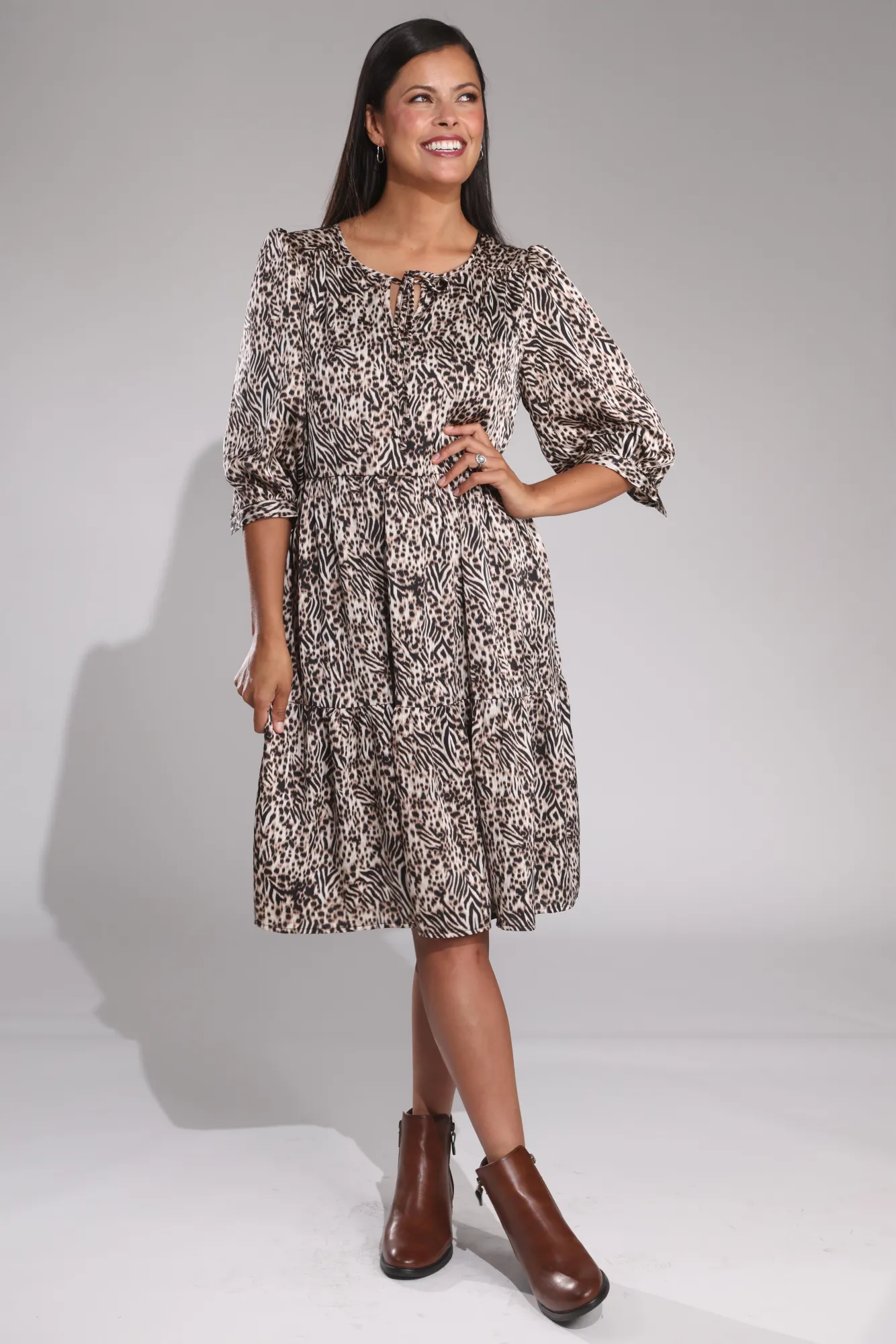Cozy Wrap Dress | Animal Safari | 0036B1