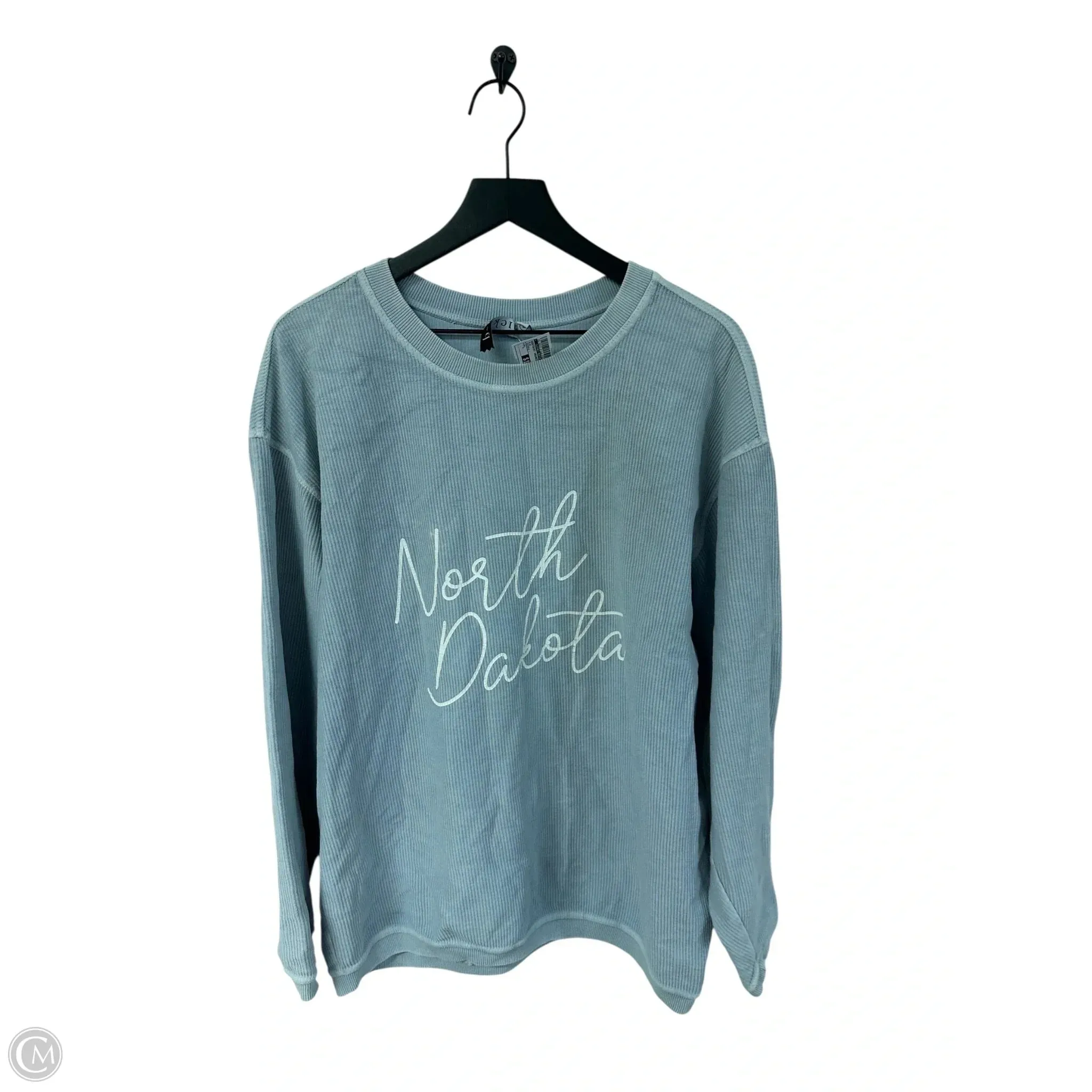 AdjustableHemline HiddenZipperClosure Sweatshirt Crewneck By Clothes Mentor In Blue, Size: L
