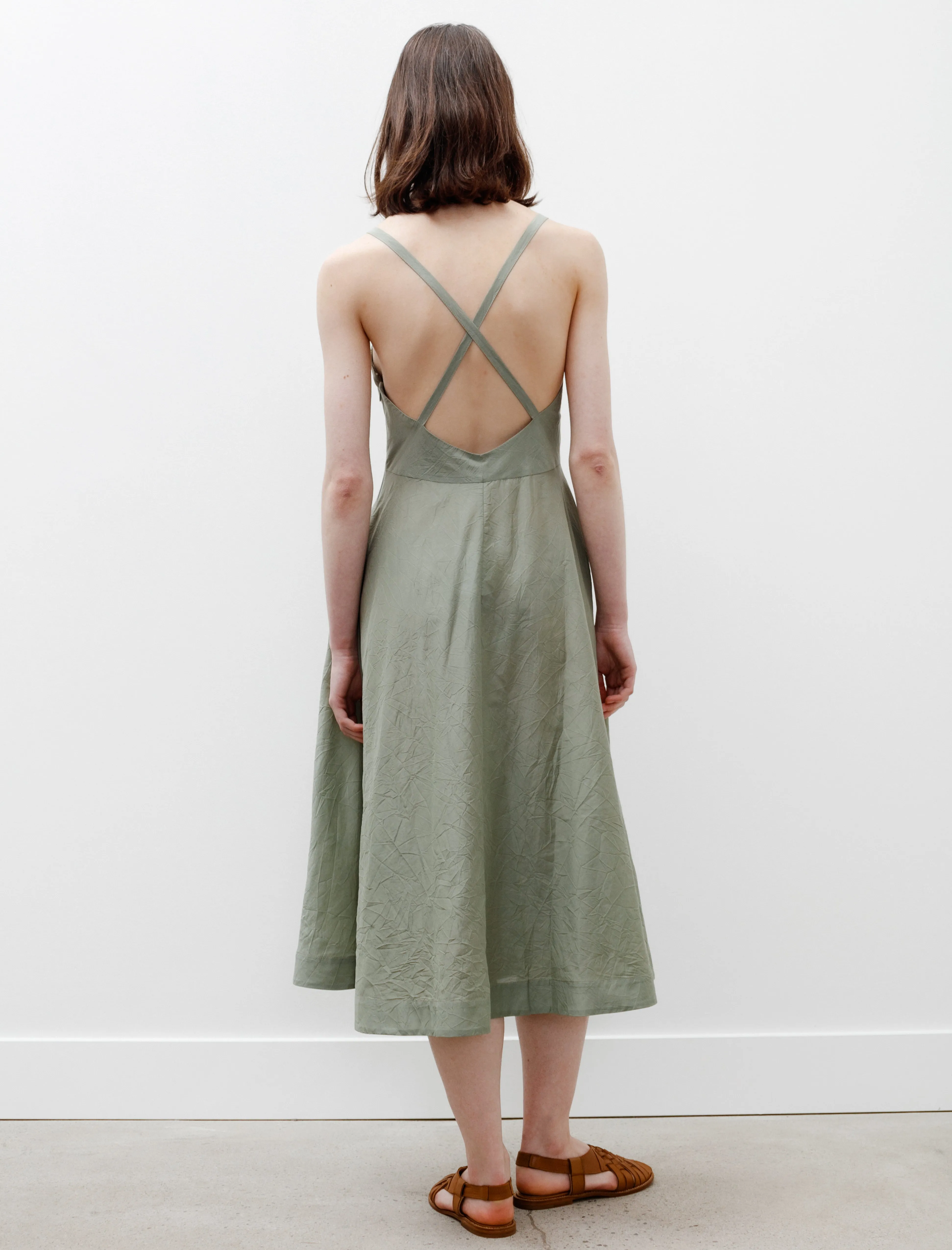 Argentina Dress Light Khaki retro look RollUp Sleeves