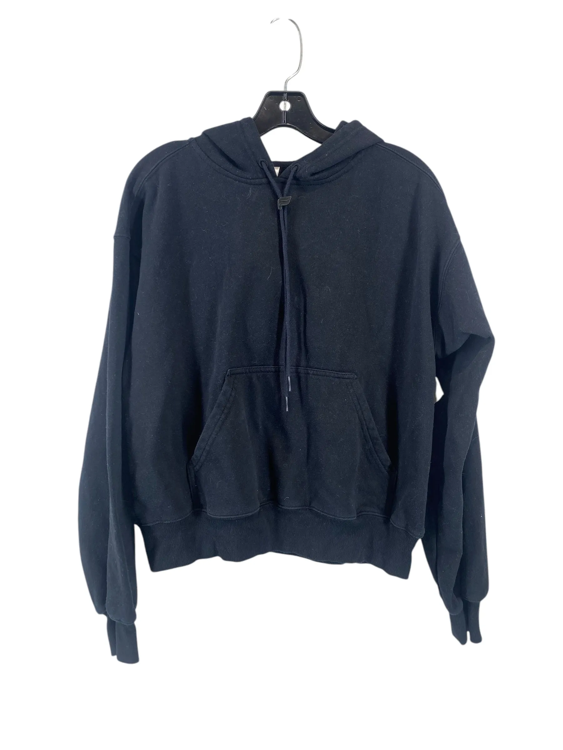 Sporty Design Casual Style Athletic Sweatshirt Hoodie By Fabletics In Black, Size: M