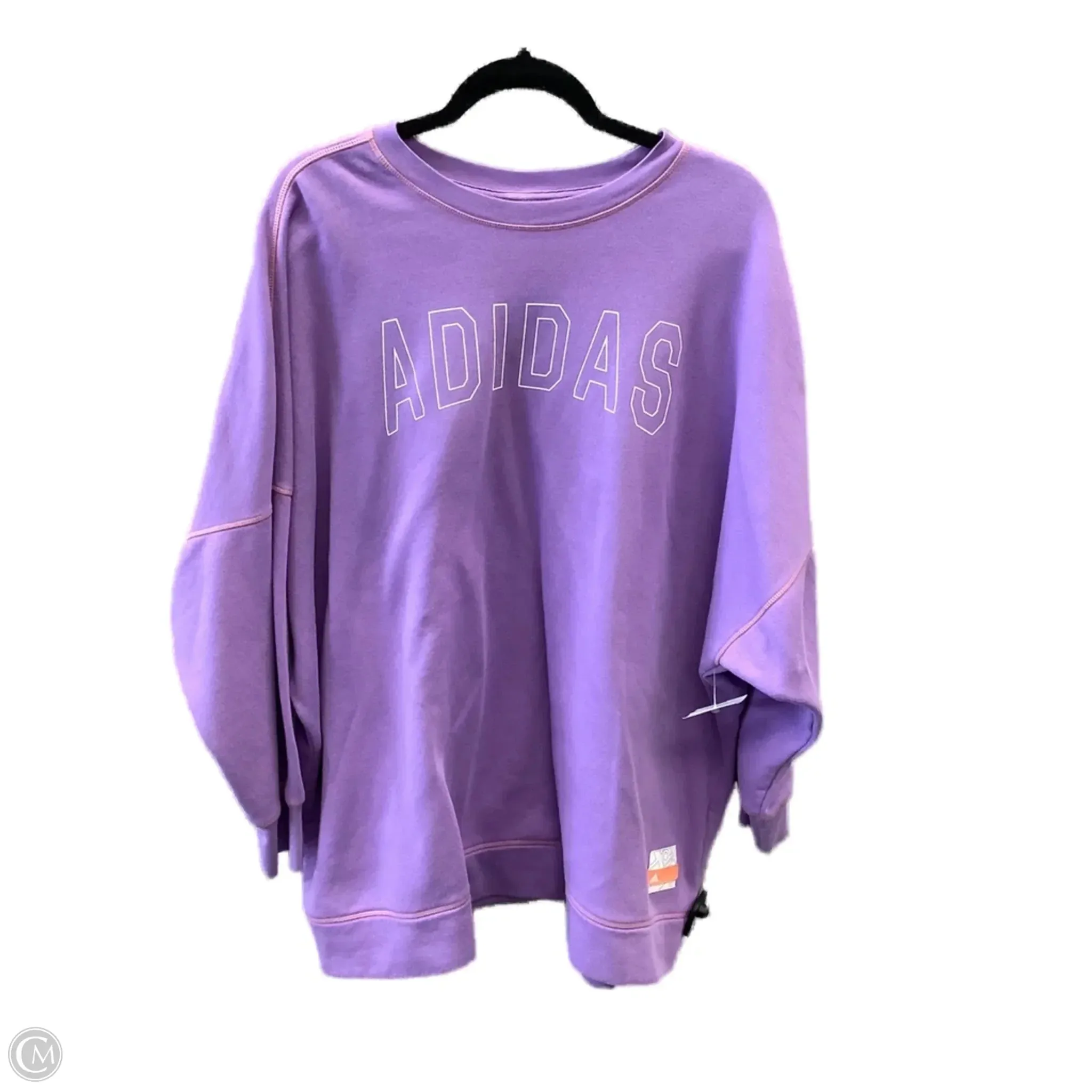 Easy Wear HighDensityWeave Sweatshirt Crewneck By Adidas In Purple, Size: 3x