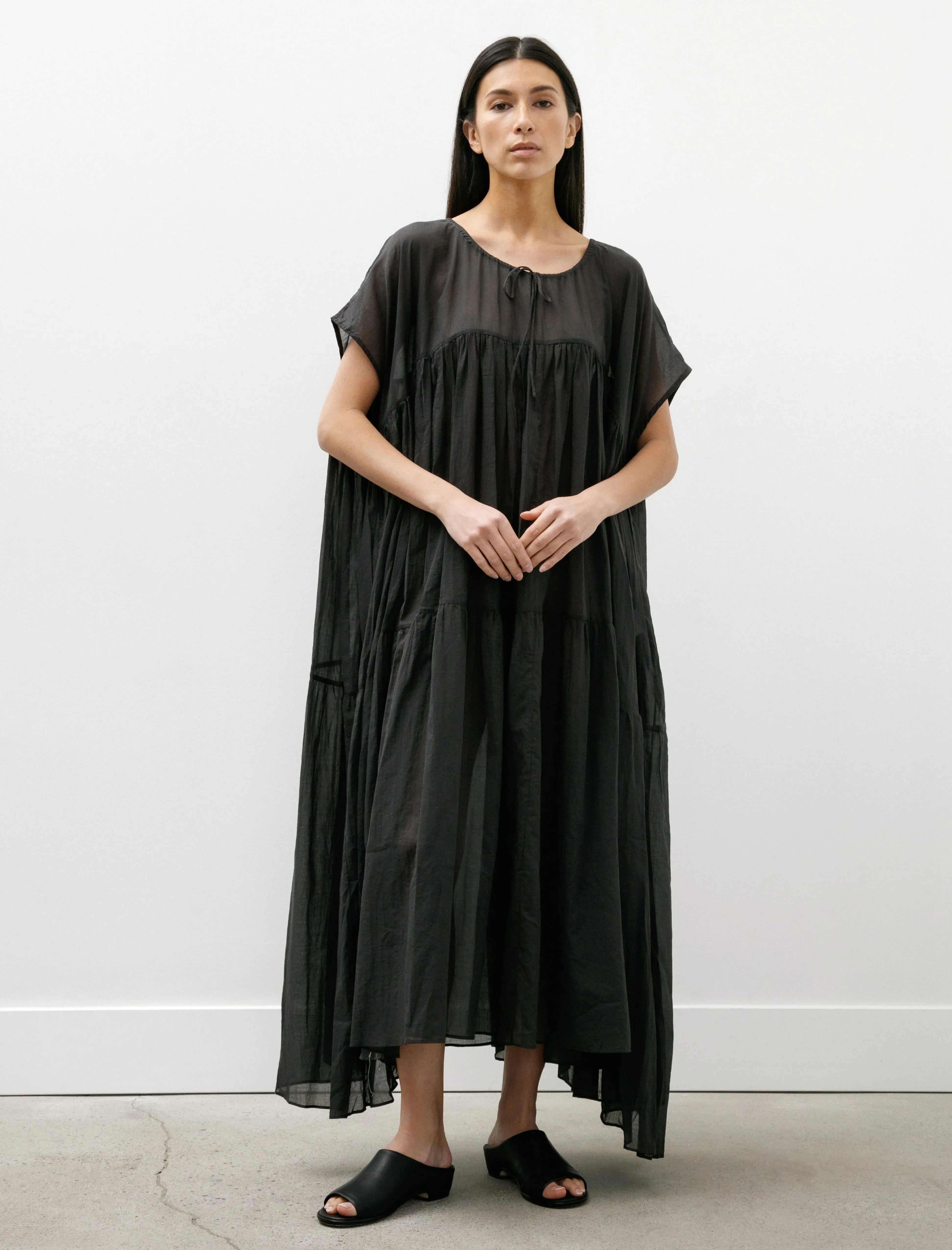 Resort Mood River Flow Tier Dress Charcoal