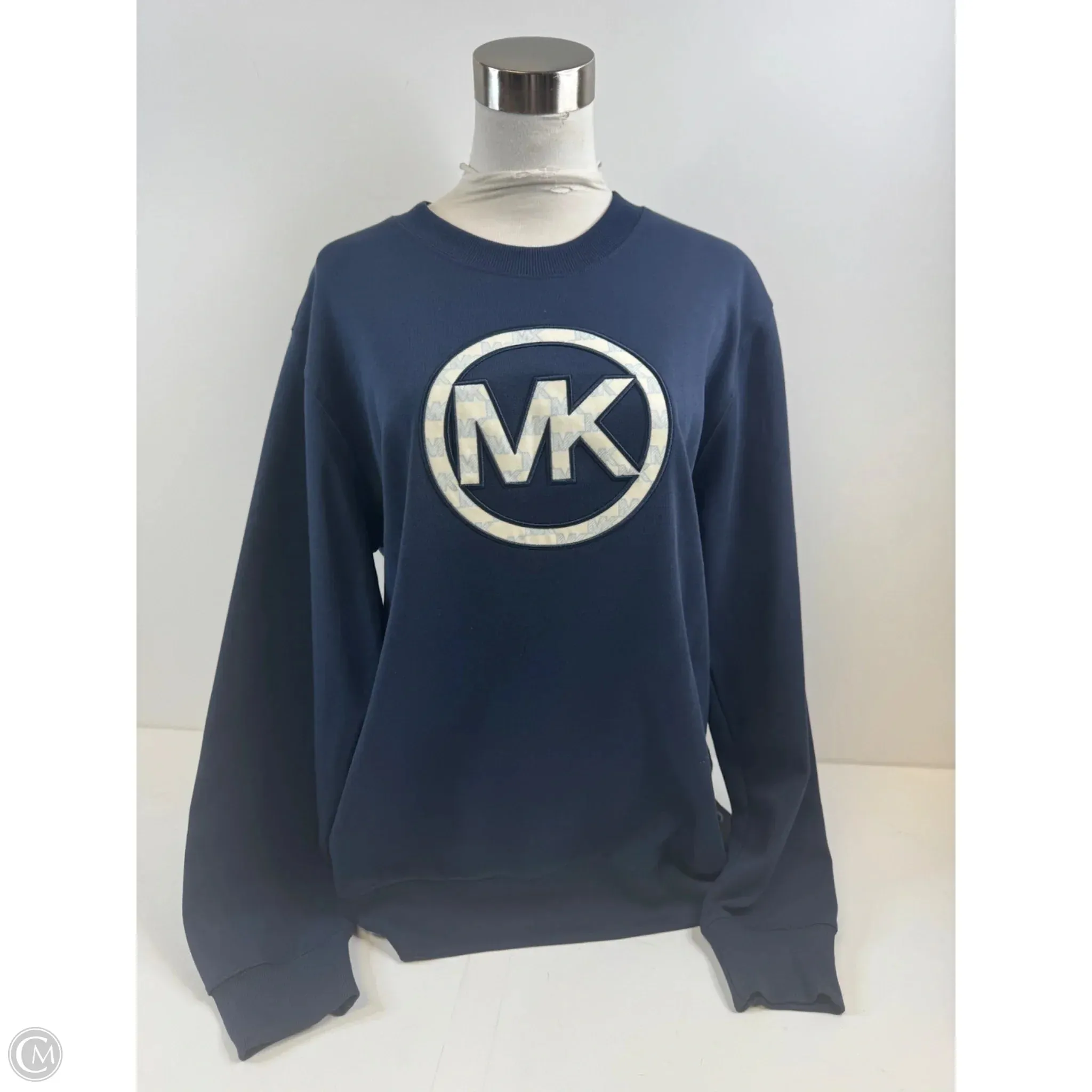 Daily Fit Urban Wear Sweatshirt Crewneck By Michael By Michael Kors In Blue & White, Size: S