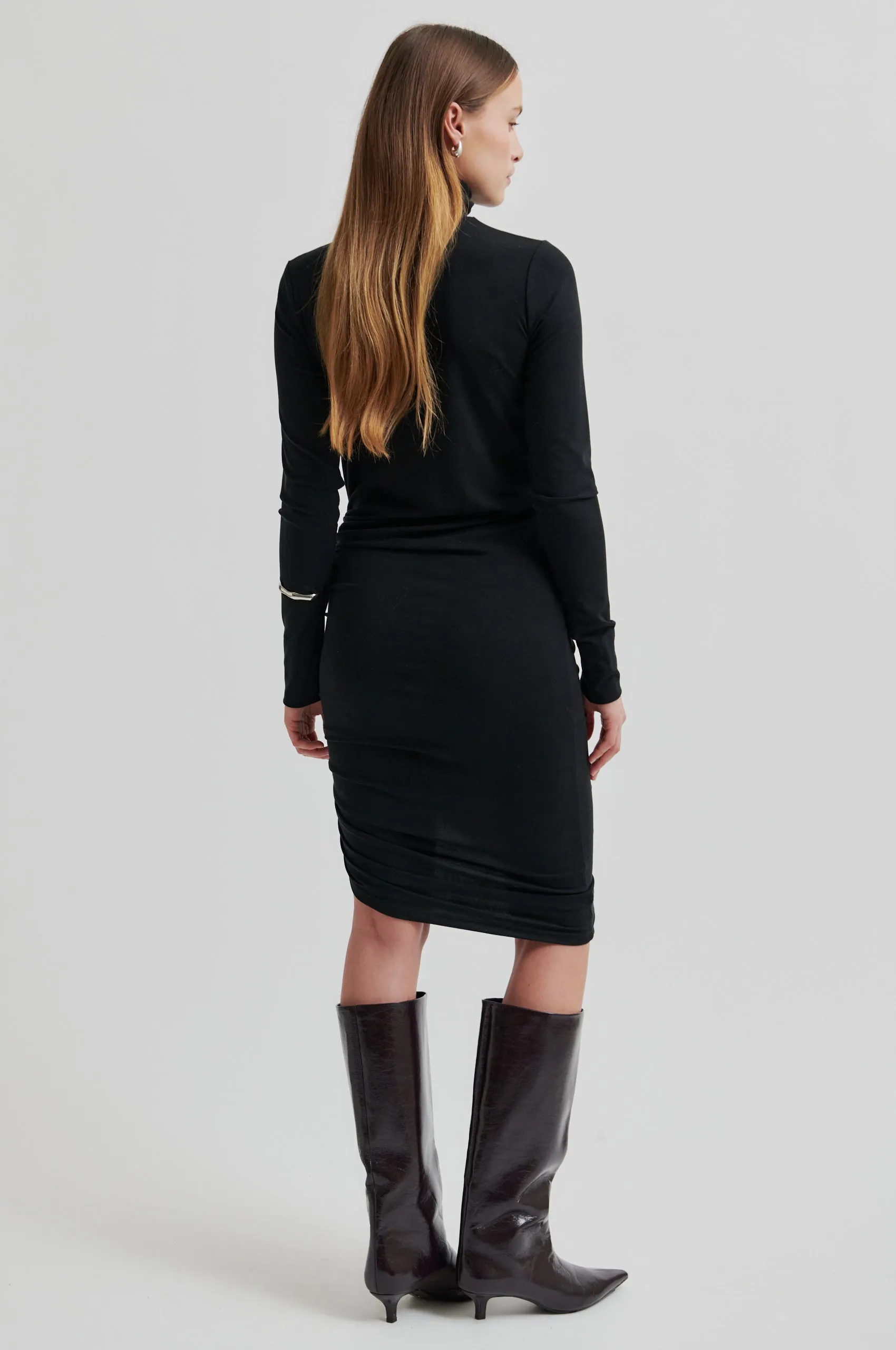 Hailie T-Neck Dress NonIrritating Seams Fire Glow