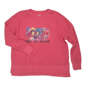 SWEATSHIRT CREWNECK by TIME AND TRU in PINK, Size:XL FlexibleNeckline HighCollar Style