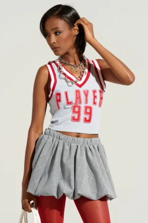 Non Chafe Seams ROSTER GRAPHIC CROPPED TANK