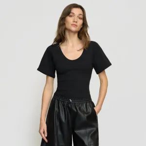 Renee Sculpted Scoop-Neck Tee Easy Layer