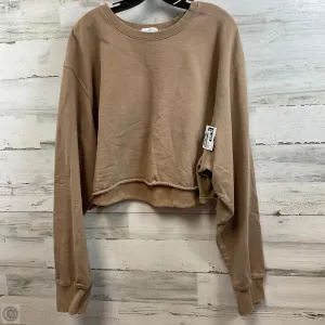 AntiStatic Lining StretchComfort Sweatshirt Crewneck By Good American In Brown, Size: S