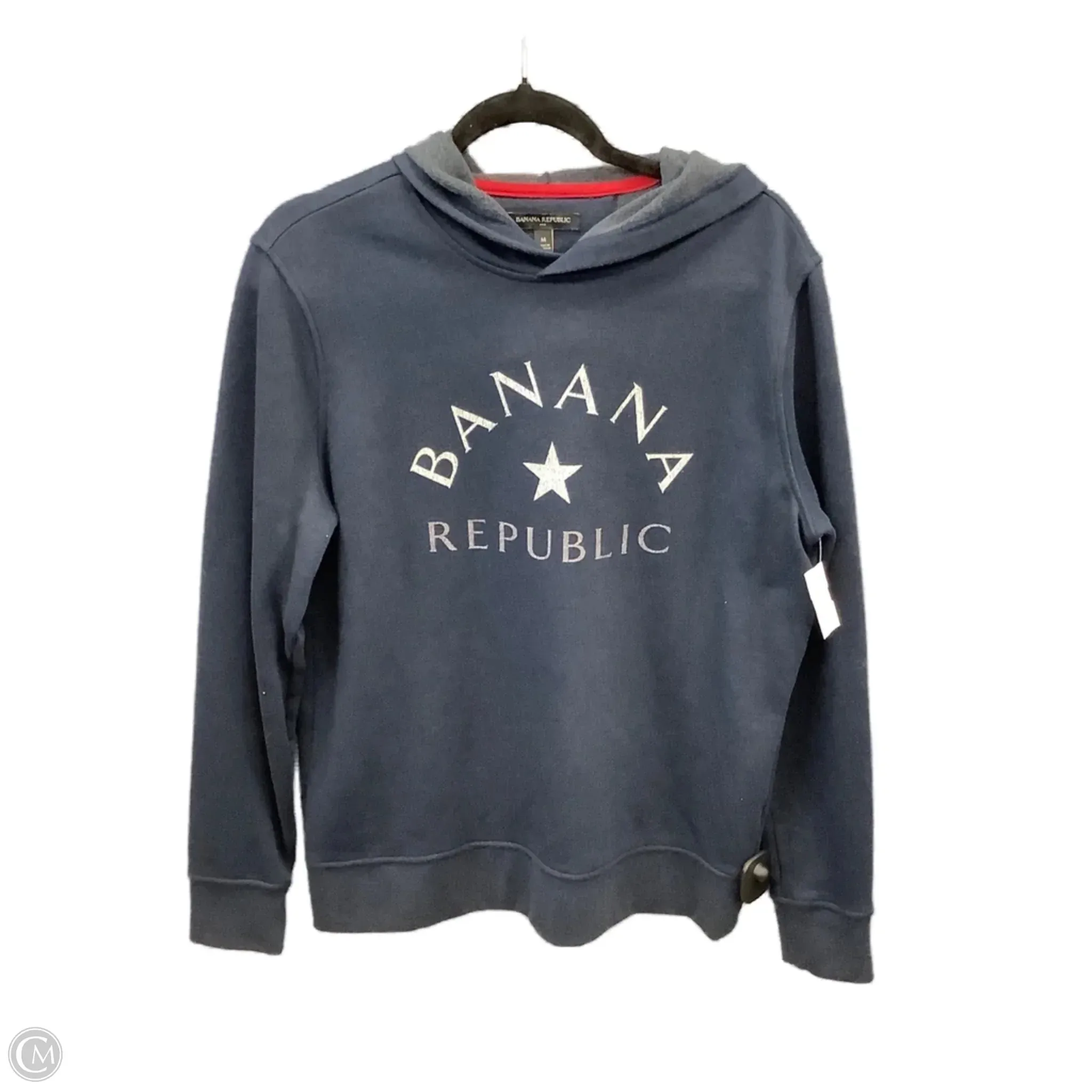 Sweatshirt Hoodie By Banana Republic In Navy, Size: M Relaxed Style