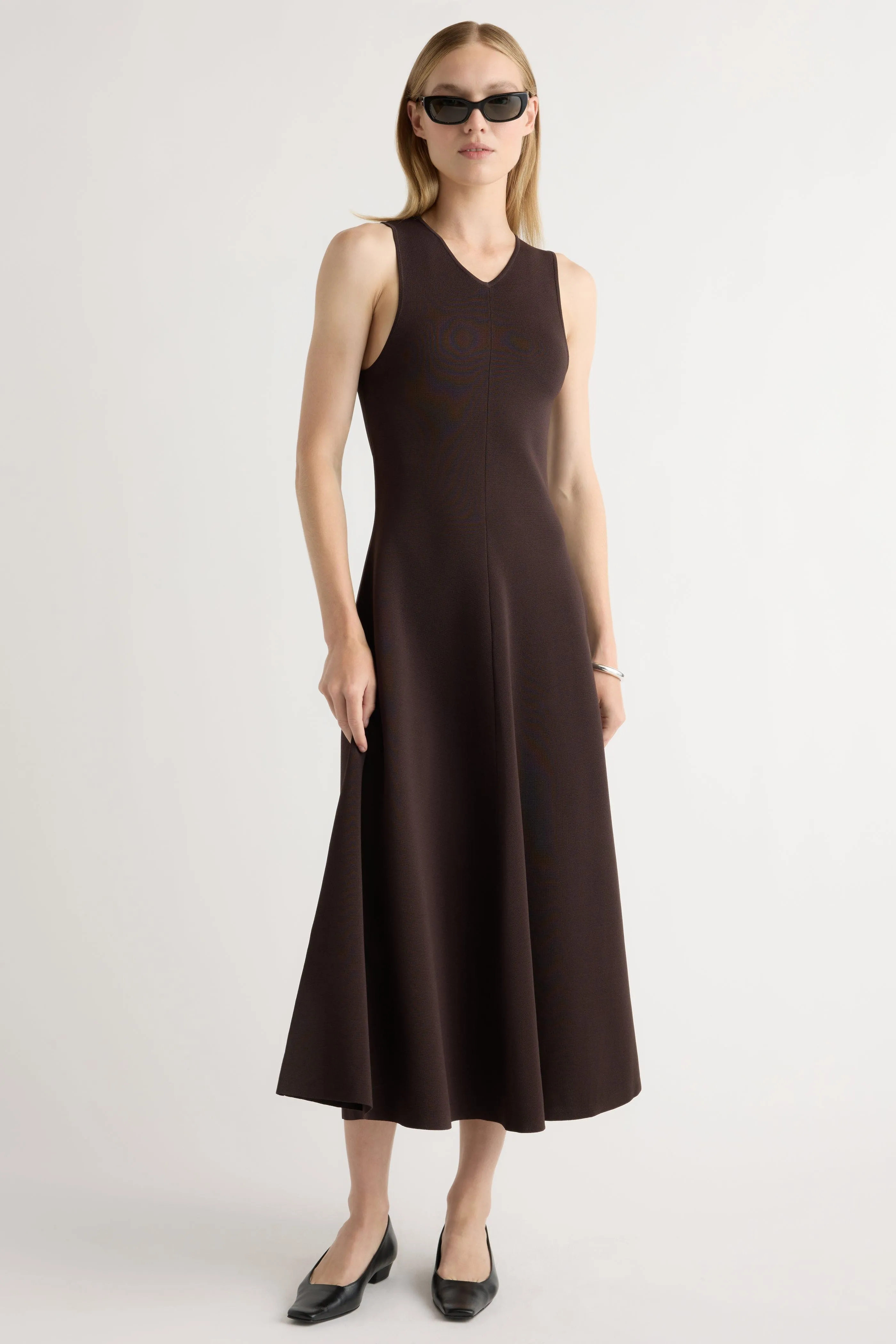 Enya Cinch-Waist Knit Dress Workwear Essentials Green Fit