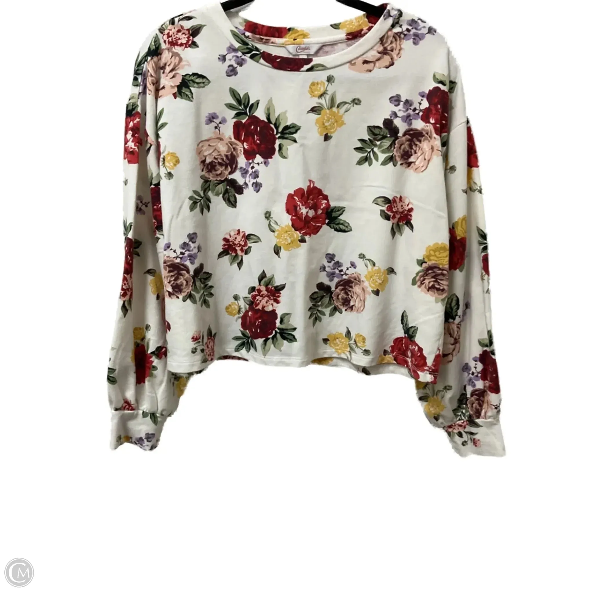 Sweatshirt Crewneck By Candies In White, Size: L Dream Base Casual Shirt
