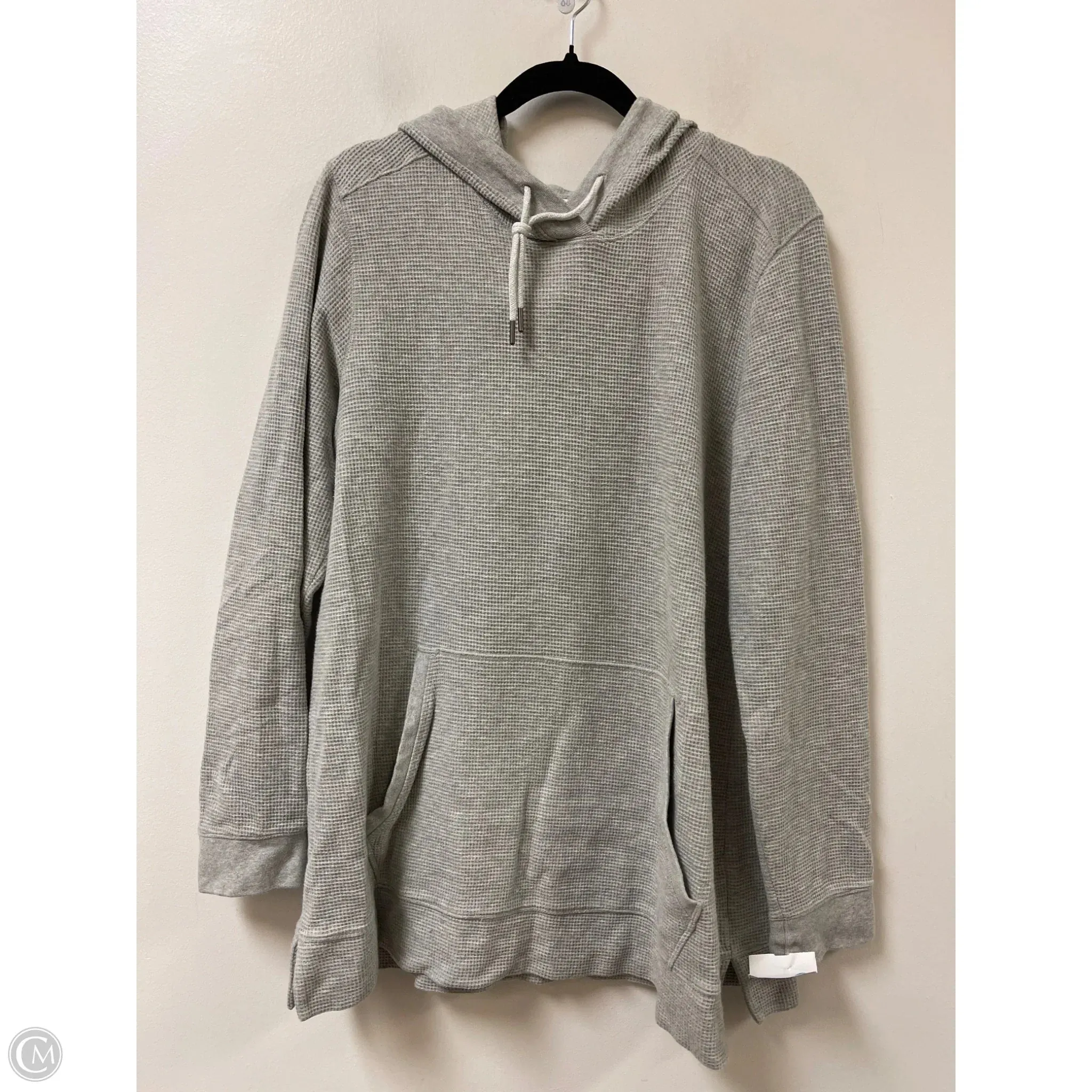 Sweatshirt Hoodie By Lands End In Grey, Size: L DoubleLayeredEdging CompressionFreeCuffs