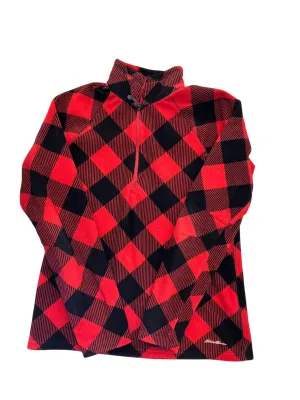 Sweatshirt Collar By Eddie Bauer In Black & Red, Size:M elastic waistband