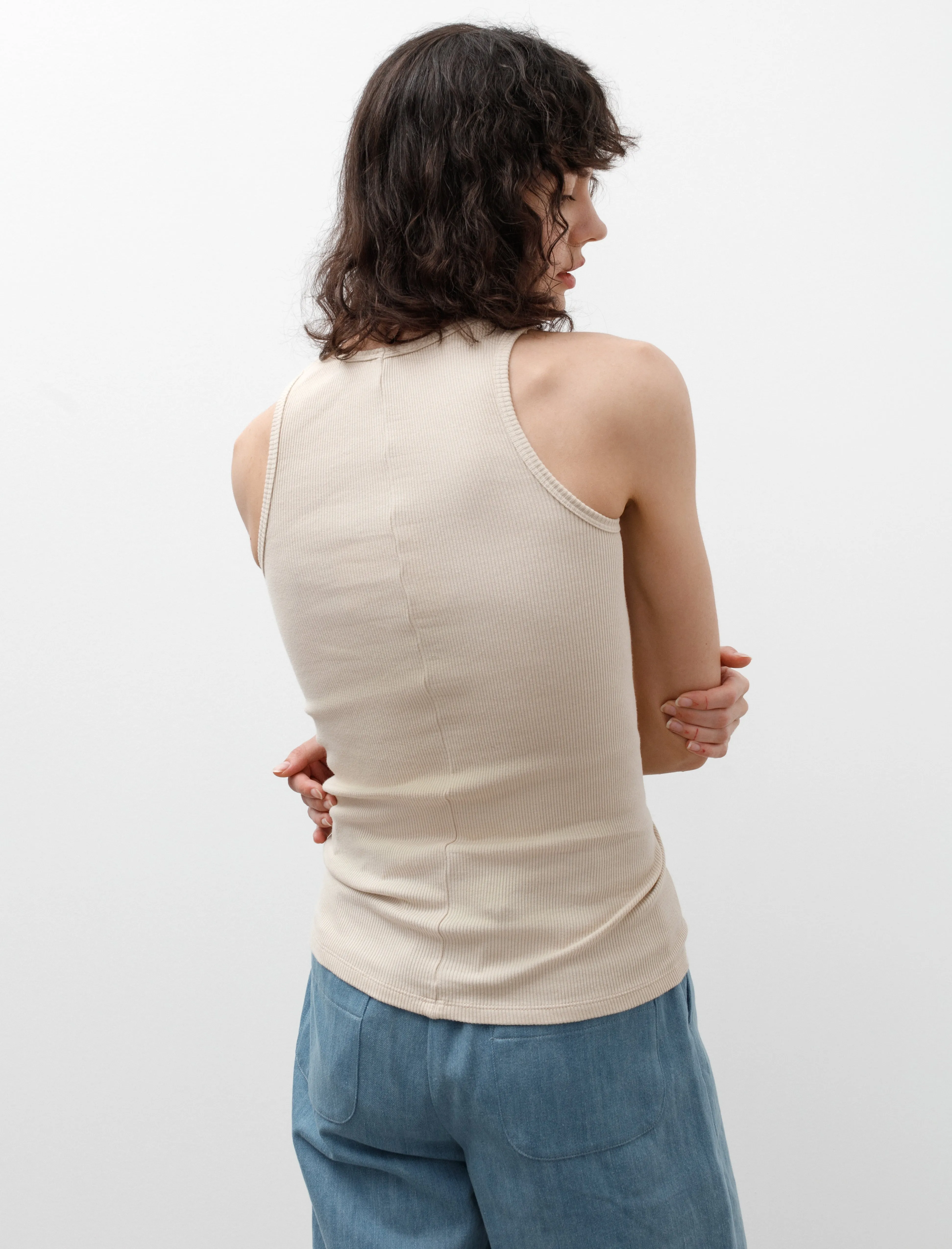 Canotta Tank Top Beige Casual Design Strong Soul