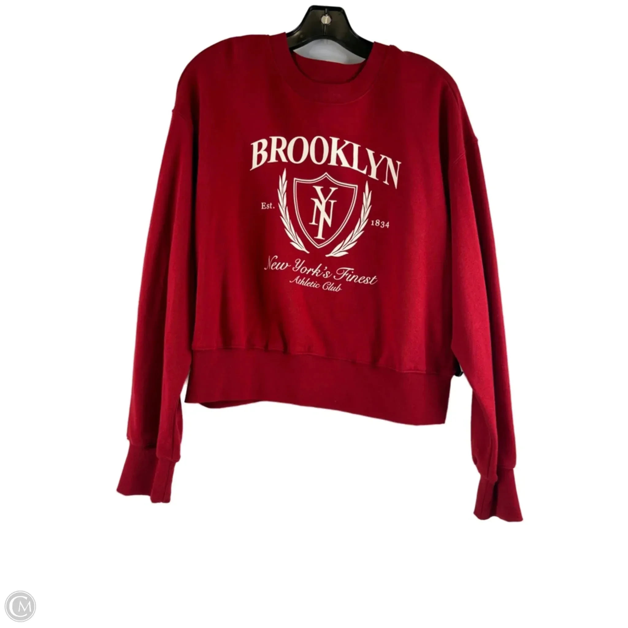 Sweatshirt Crewneck By Old Navy In Red & White, Size: M Fashion Accessory City Soul