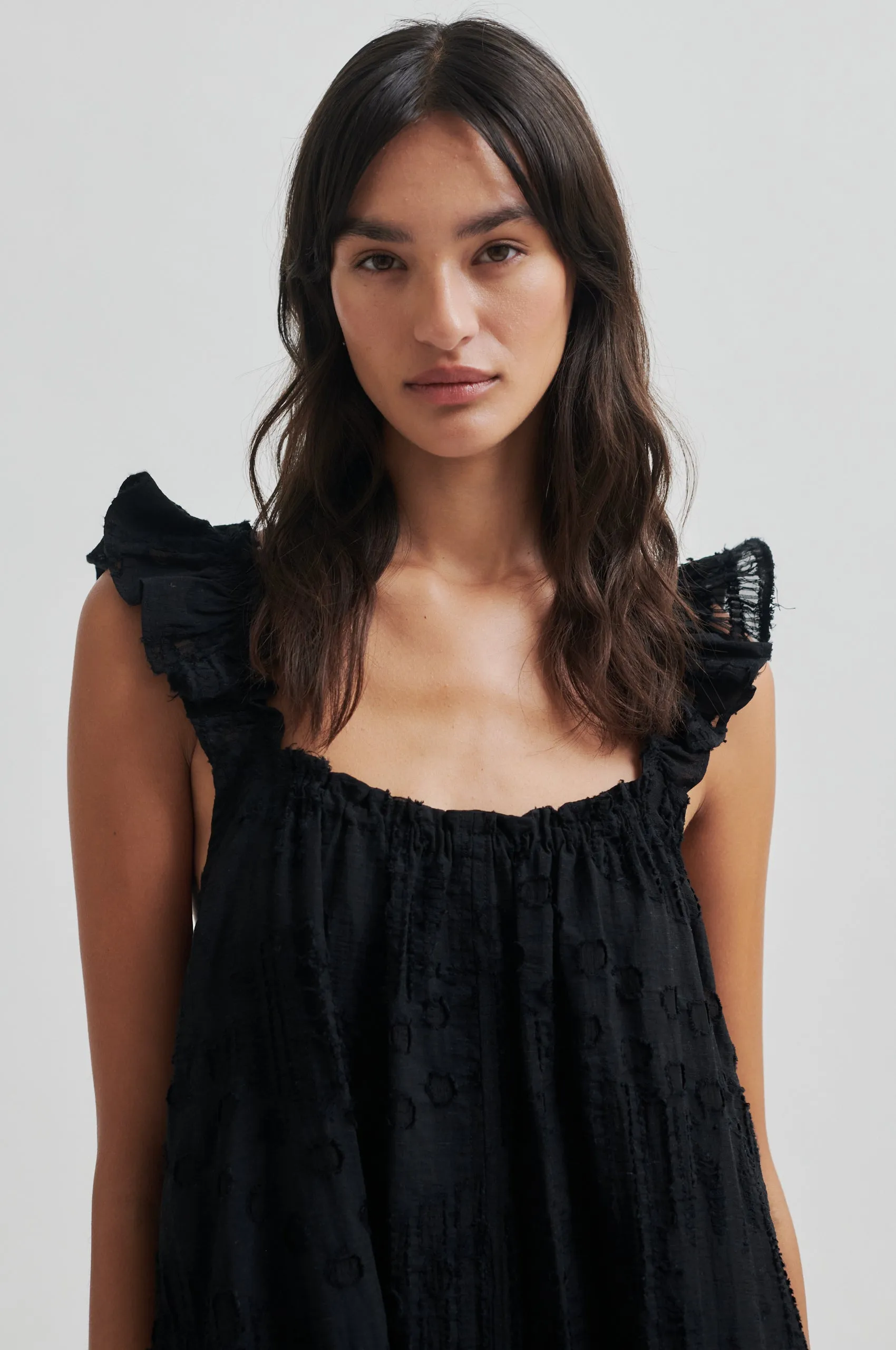 LayeredNeckline NonSlipTrims Neta Strap Dress