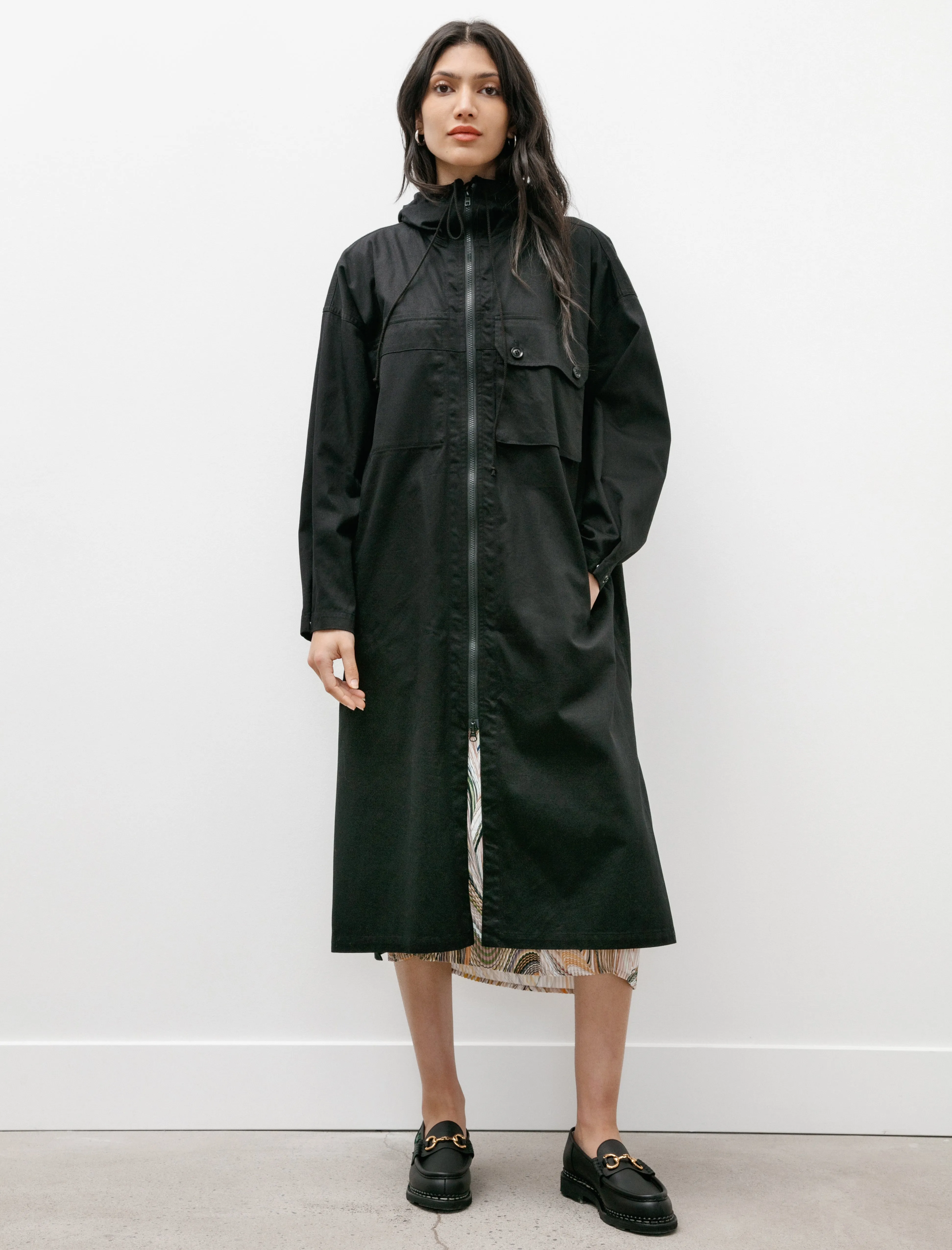 Coatdress with Hood Black Ocean Fit Comfortable Shorts
