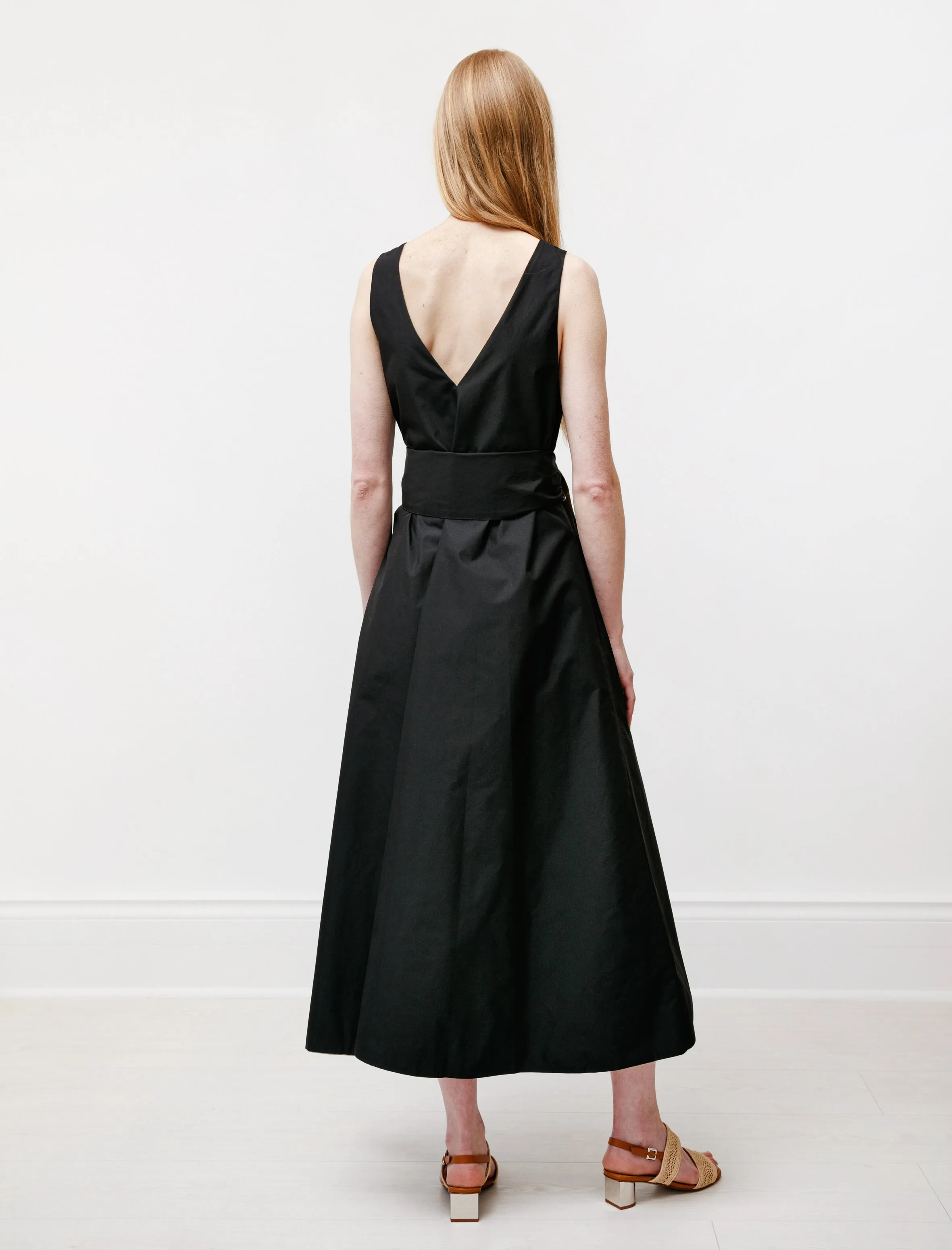 Street Look Business Attire Laver Reversible Dress Black/Camel