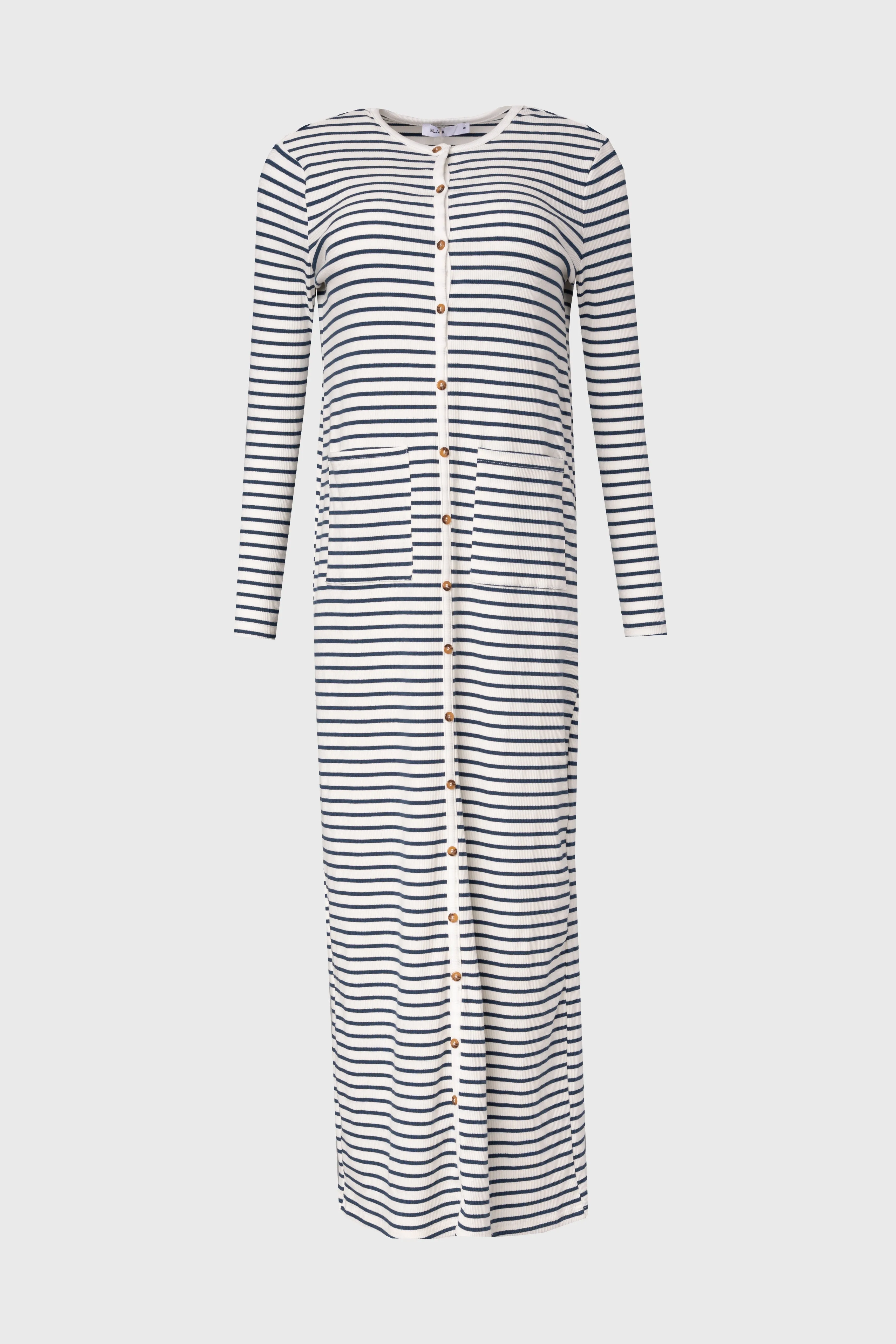 Blue Striped Cardi Maxi Dress Wave Core
