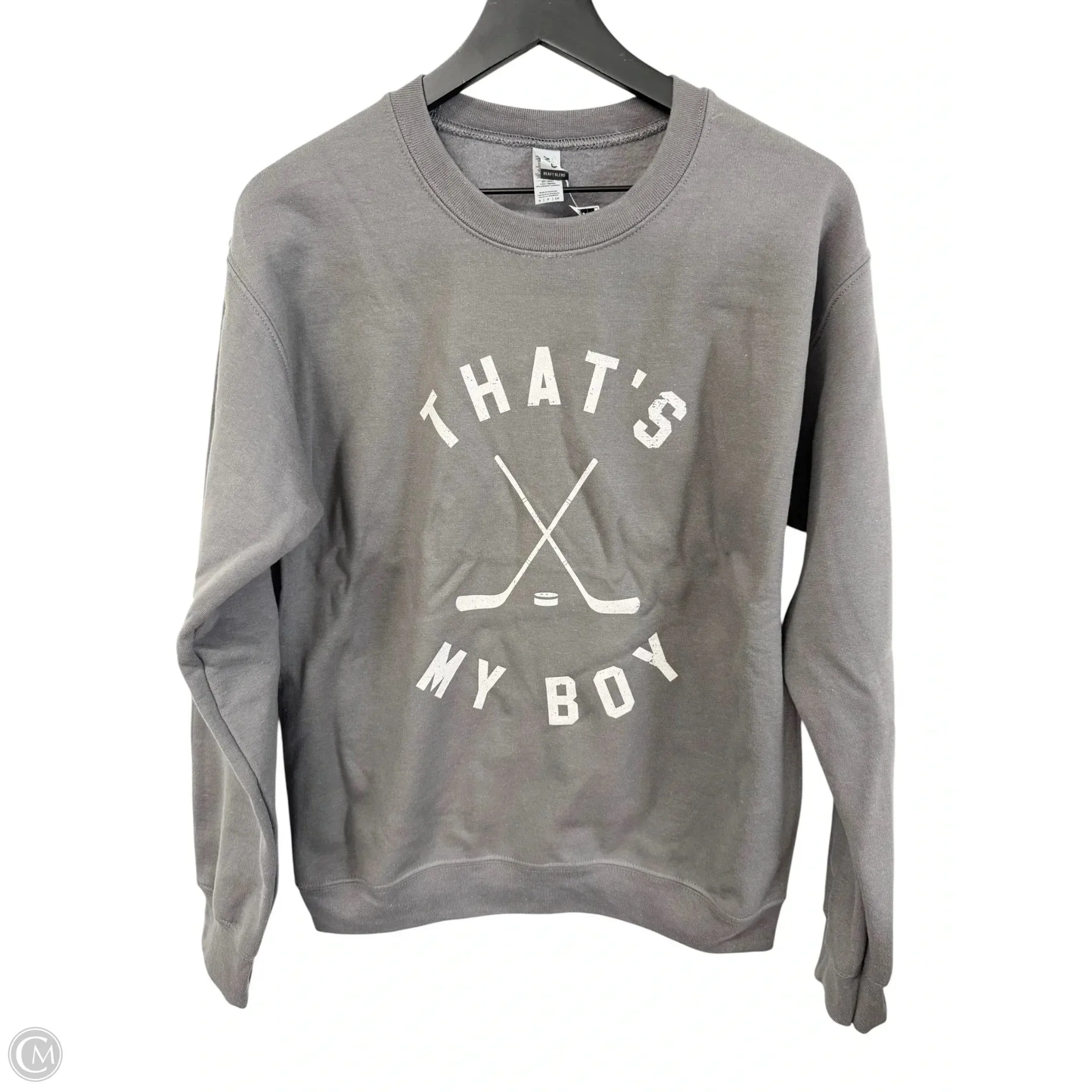 Sweatshirt Crewneck By Gildan In Grey, Size: S MinimalistDesign Breathable knit